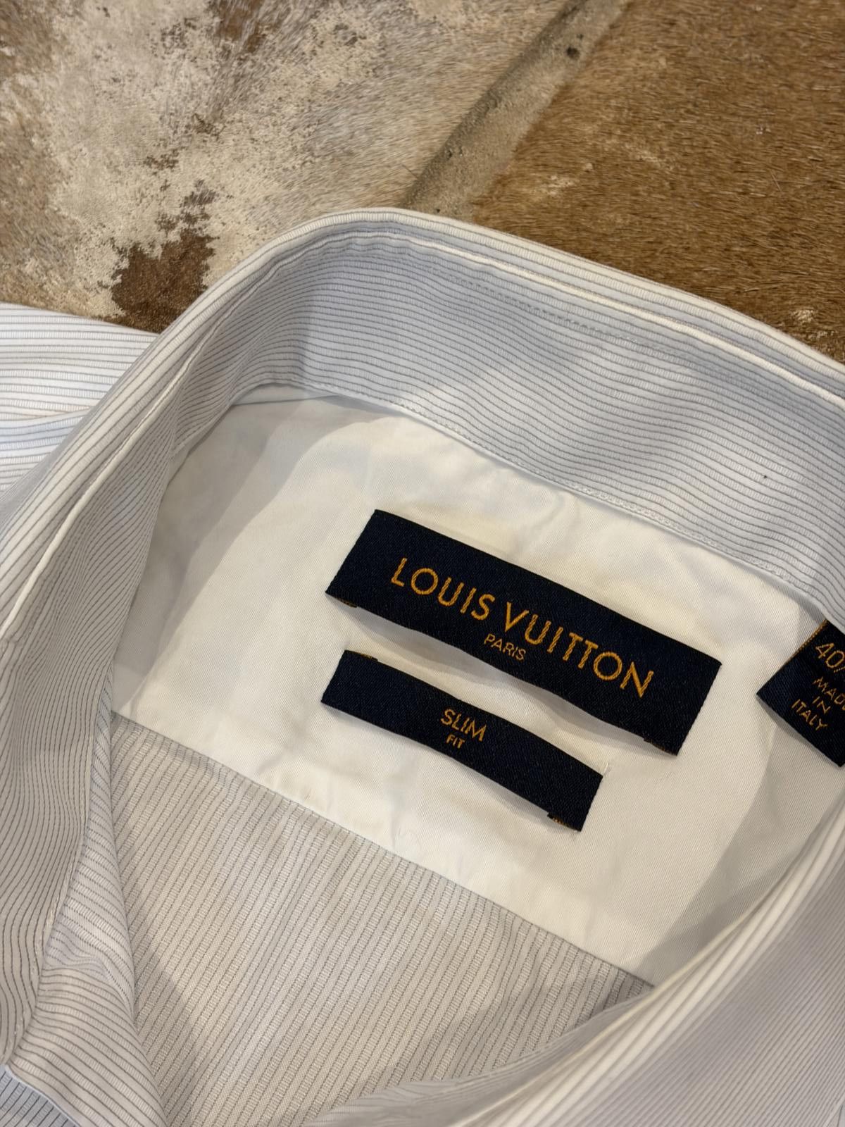 Louis Vuitton Louis Vuitton White Pinstripe Shirt Size US M / EU 48-50 / 2 - 2 Thumbnail