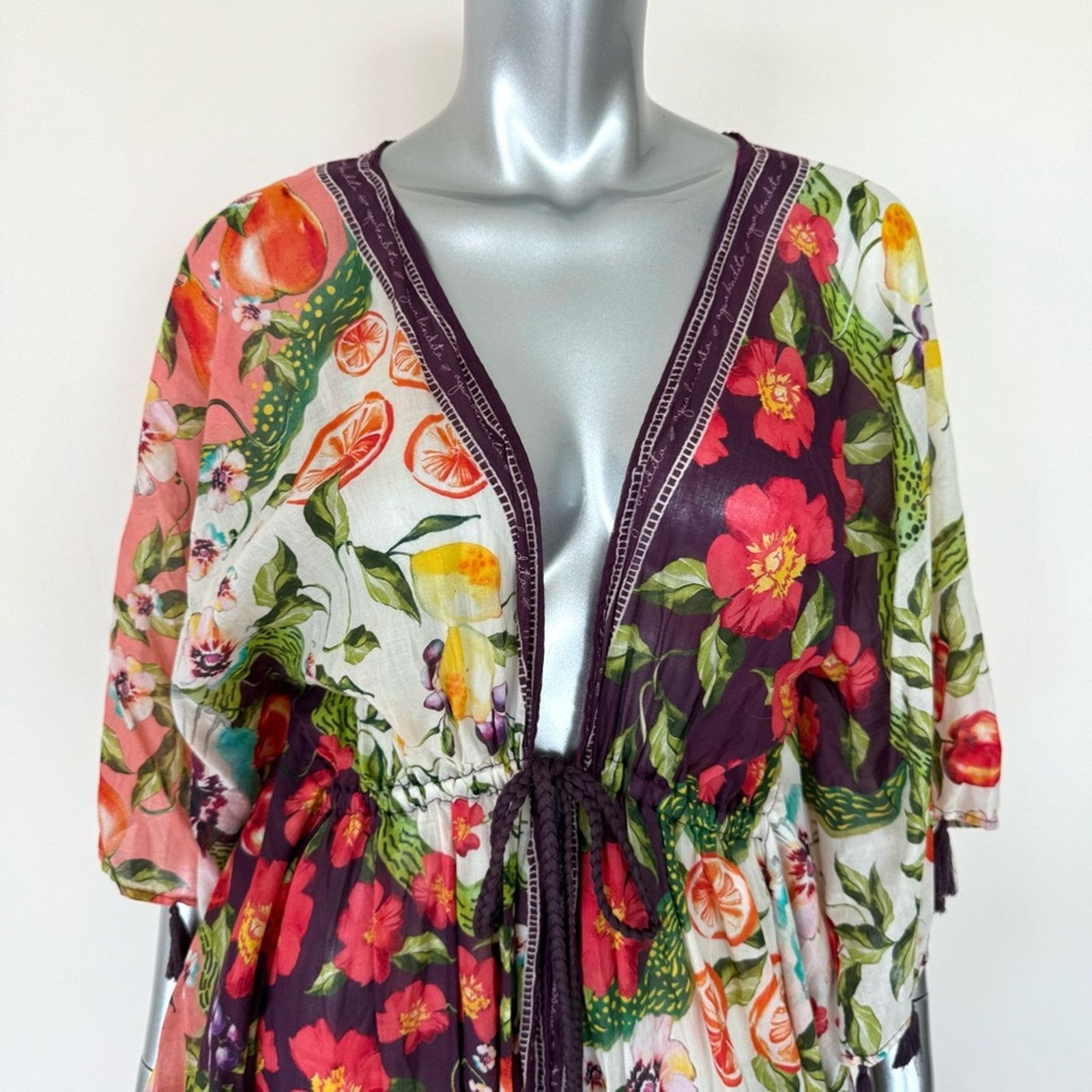 Other NEW!! Aqua Bendita Sammy caftan in multicolor one size 280$ Size ONE SIZE - 2 Thumbnail
