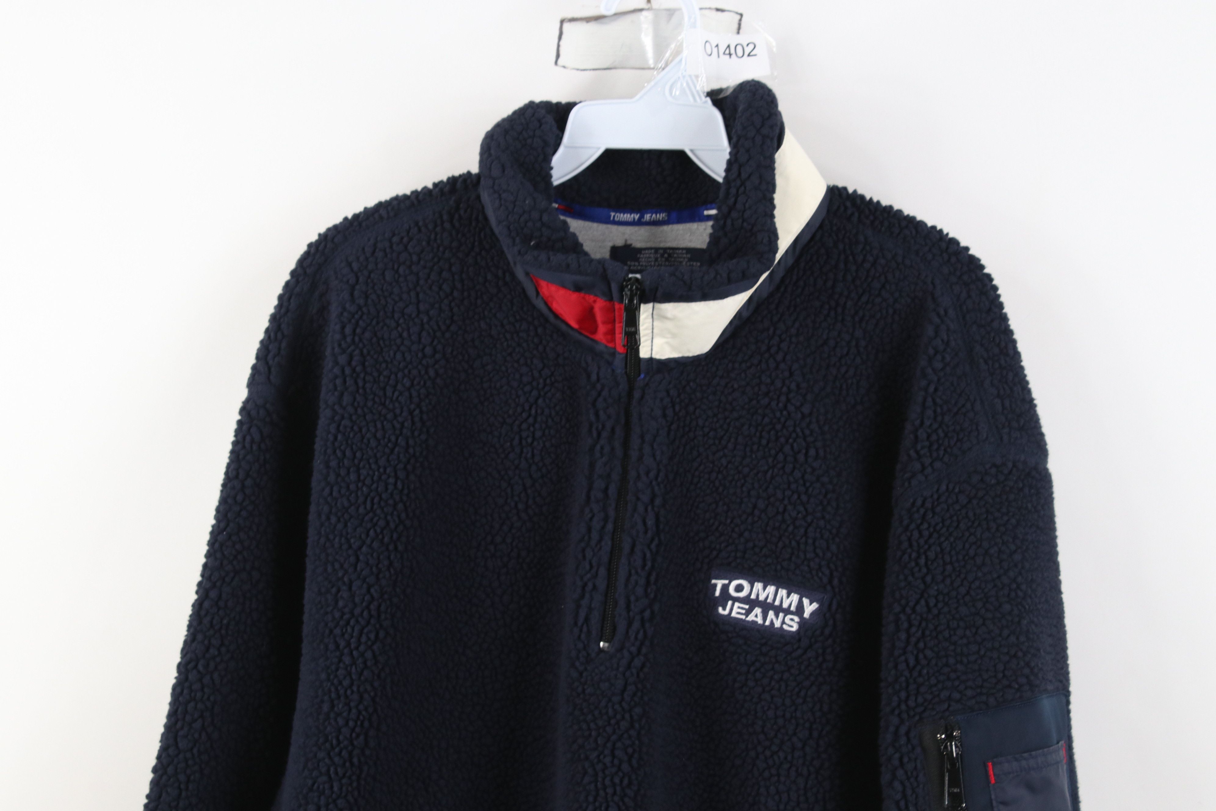 Tommy Hilfiger Vintage 90s Tommy Hilfiger Deep Pile Fleece 1/4 Zip Sweater Size US L / EU 52-54 / 3 - 2 Thumbnail