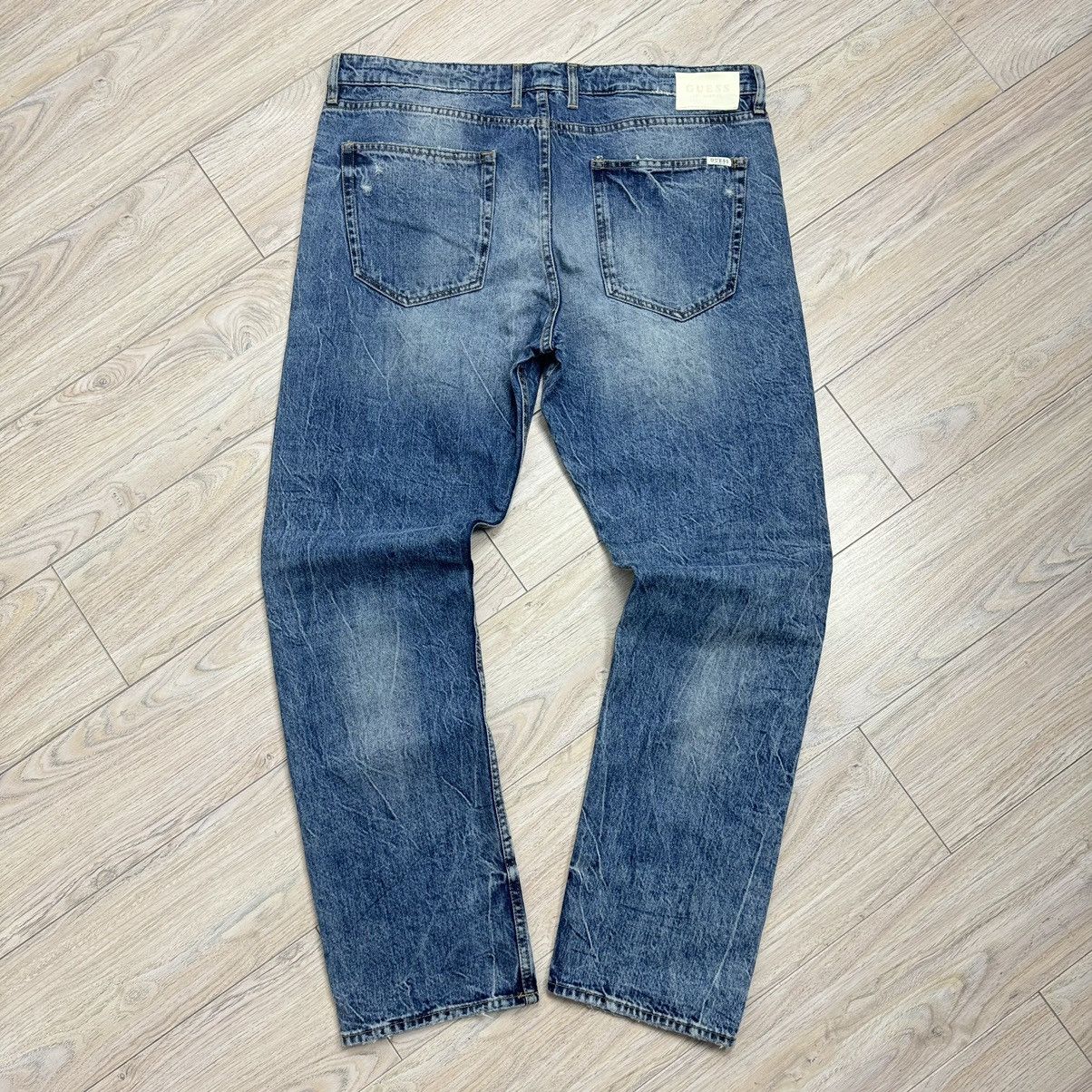Designer Rare Guess Distressed Slim Italian Selvedge Denim Jeans Size US 38 / EU 54 - 11 Thumbnail