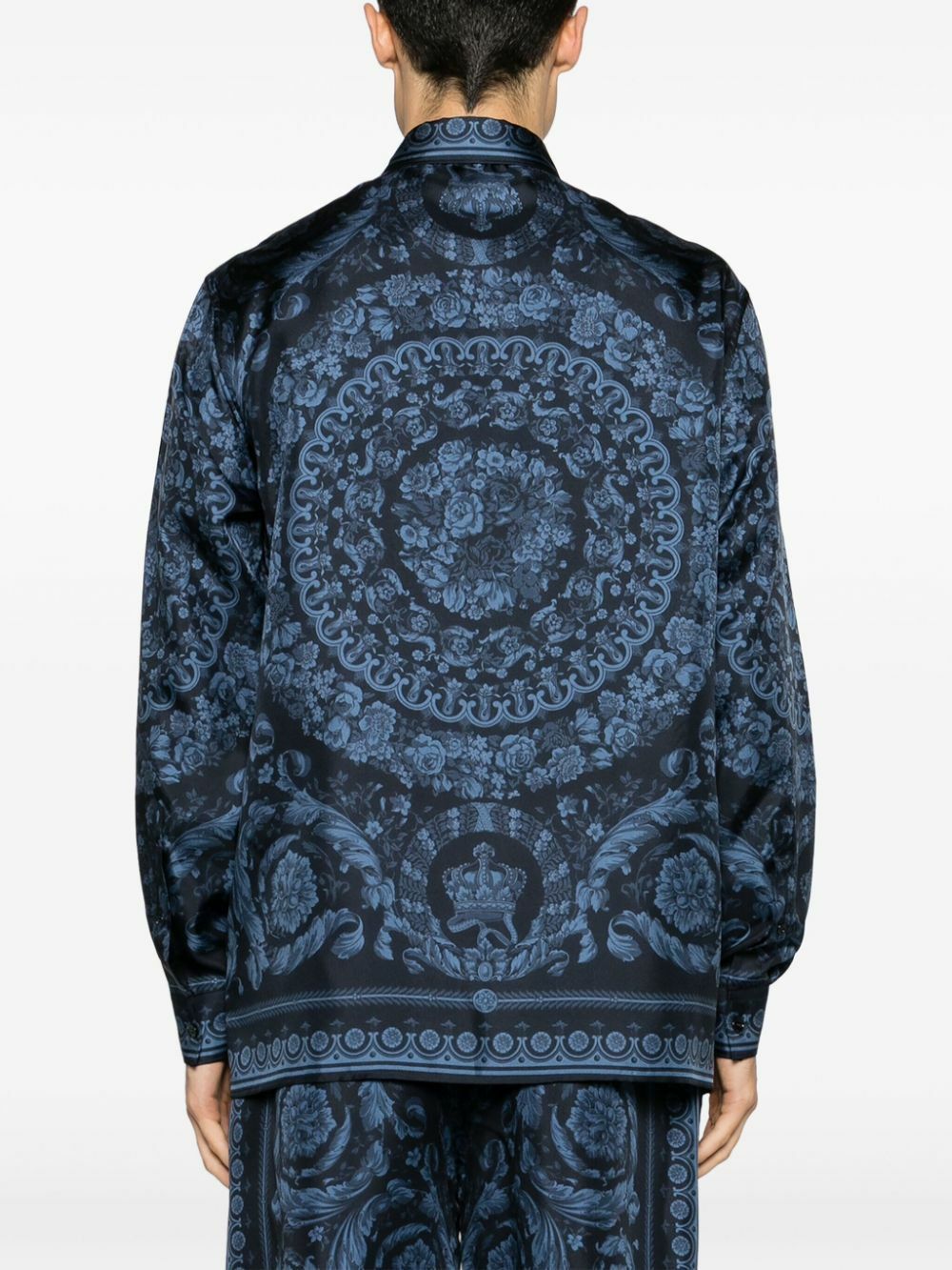 Versace o1y0525 Patterned Shirt in Midnight Blue Size US M / EU 48-50 / 2 - 4 Thumbnail