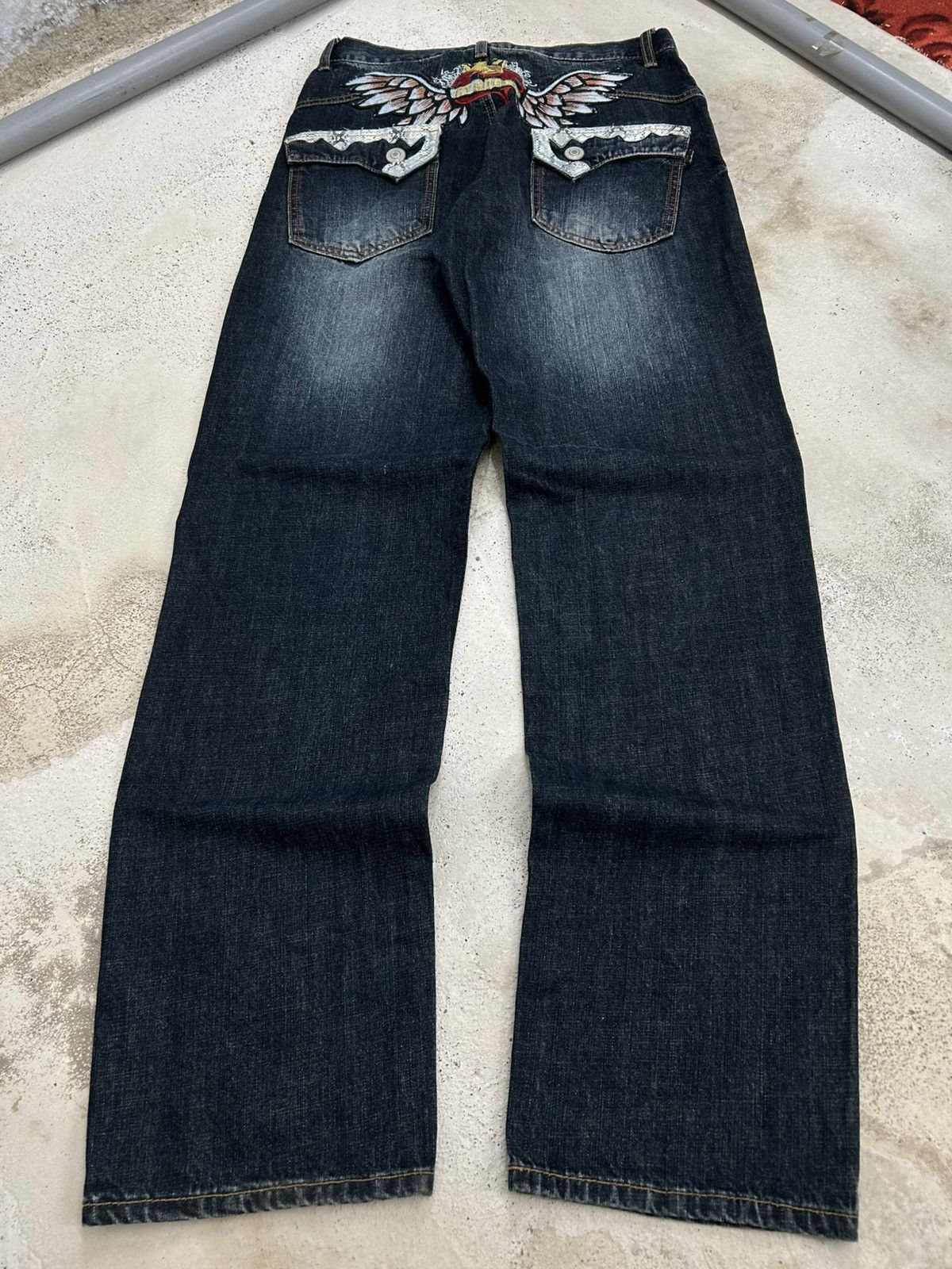 If Six Was Nine Vintage Winger Python Skin Whiskering Washed High Rise Evisu Size US 30 / EU 46 - 1 Thumbnail