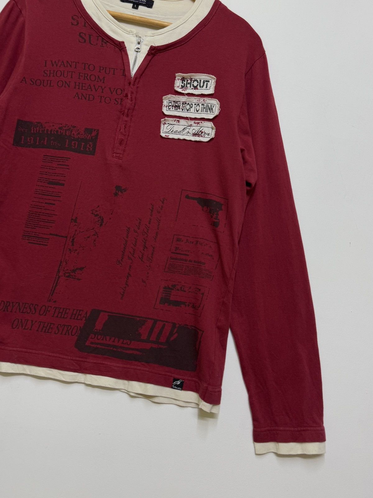 Hysteric Glamour In The Attic Poem Patches Half Zipper Long Sleeve Size US M / EU 48-50 / 2 - 6 Thumbnail