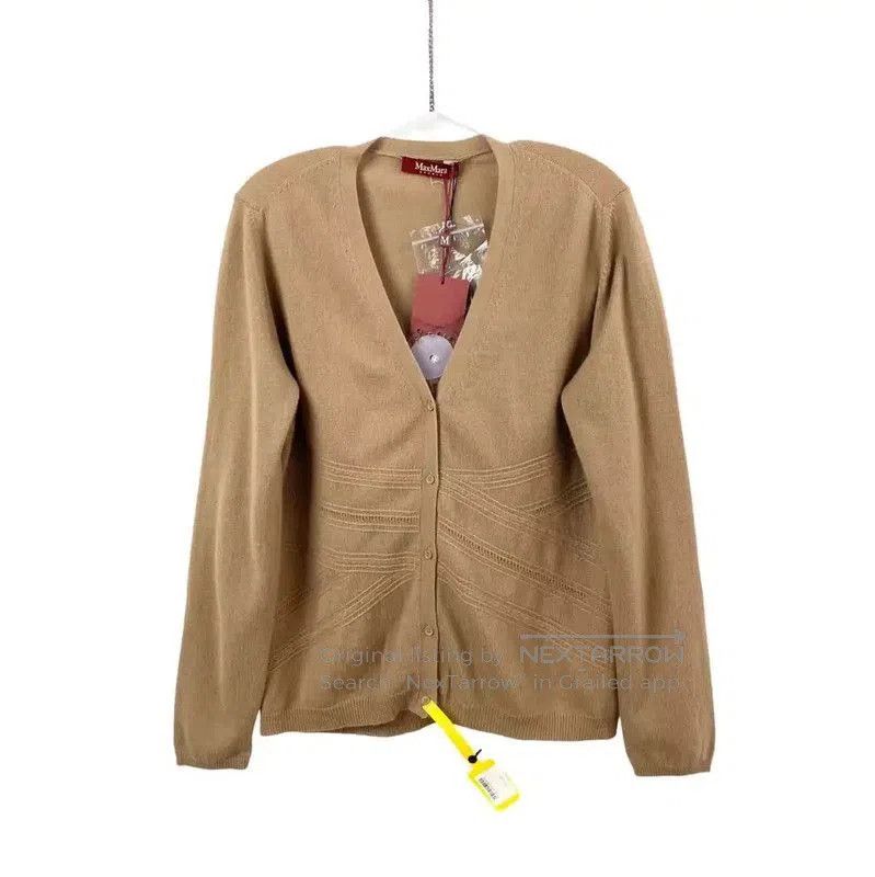 Max Mara MaxMara Beige Wool Women's Cardigan . Size XL / US 12-14 / IT 48-50 - 1 Thumbnail