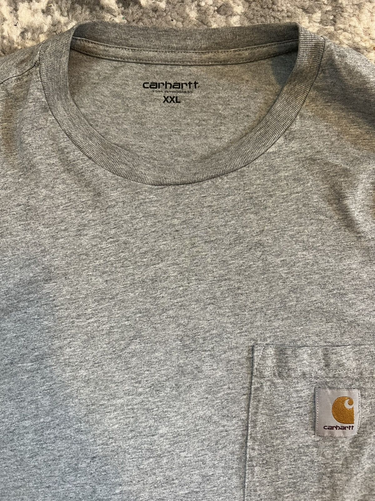 Carhartt Wip CARHARTT WIP - heather grey short sleeve pocket tee t-shirt Size US XXL / EU 58 / 5 - 2 Thumbnail