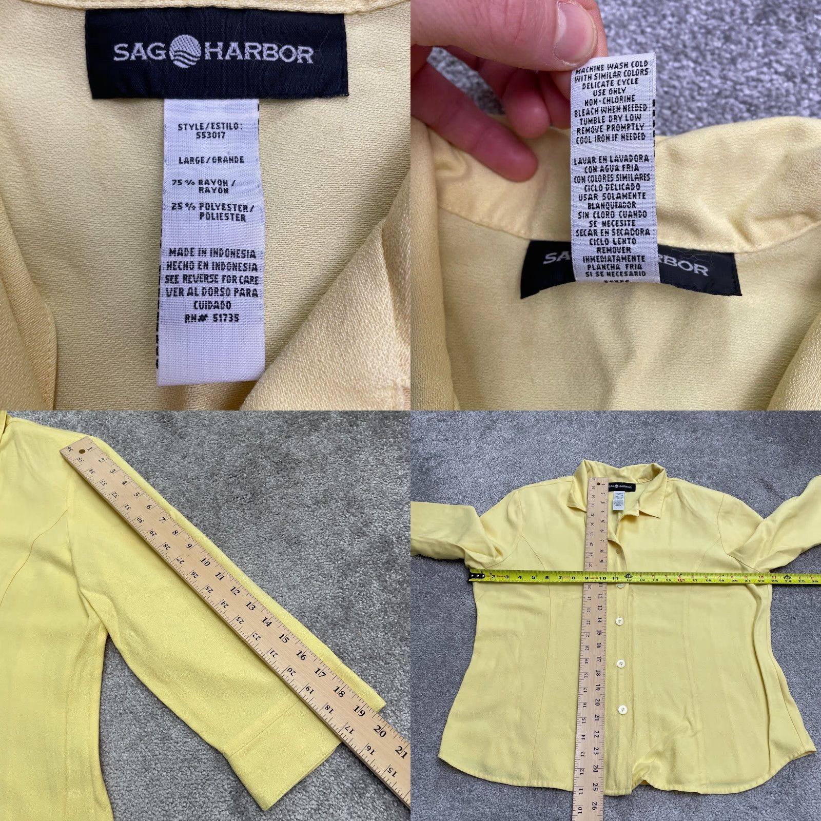 Vintage Sag Harbor Shirt Womens L Yellow Long Sleeve Button-Down Casual Workwear Top Size L / US 10 / IT 46 - 8 Thumbnail