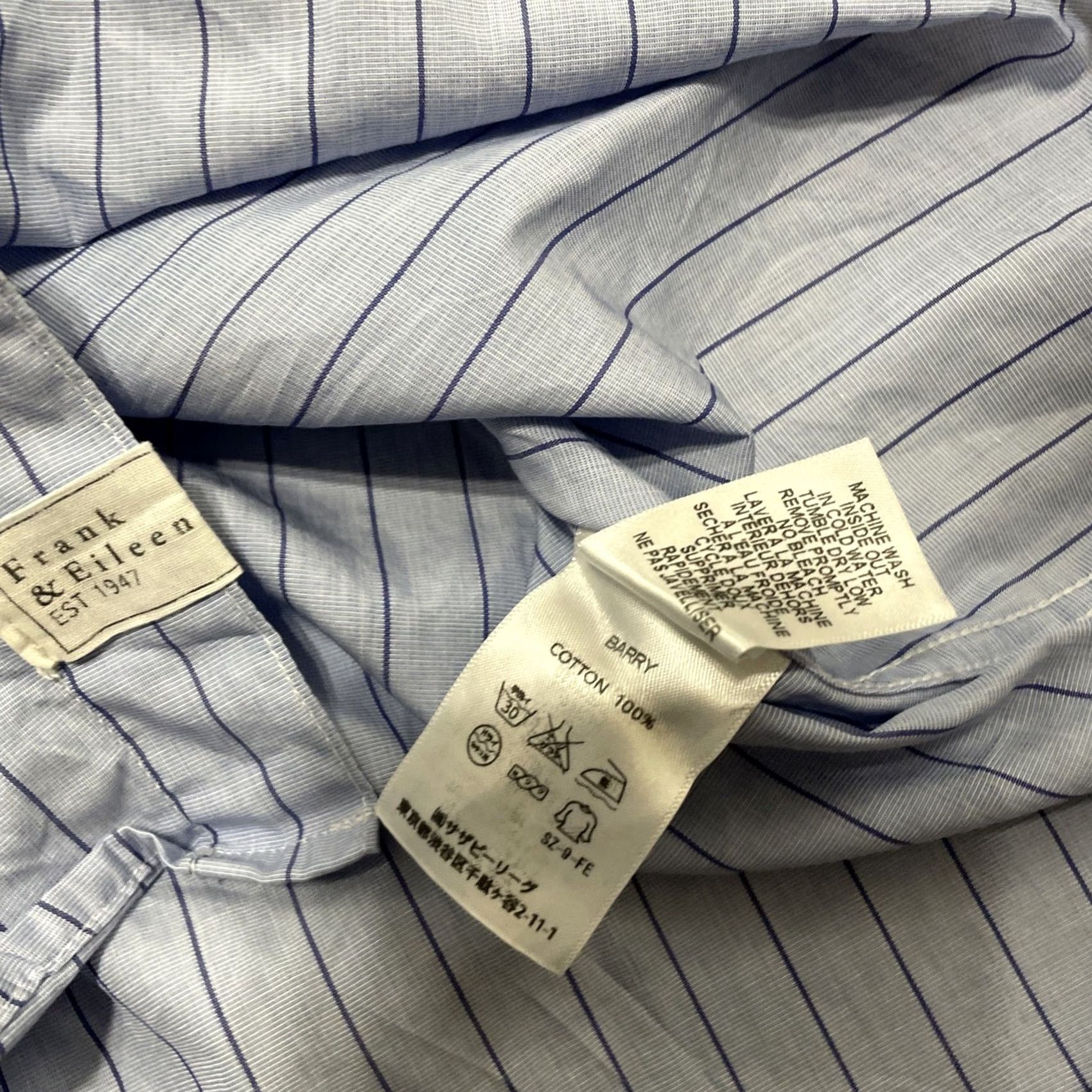 Vintage VINTAGE Frank & Eileen Eileen Barry Shirt Women L USA Coastal Button Up Long Sleeve Blue Size L / US 10 / IT 46 - 4 Thumbnail