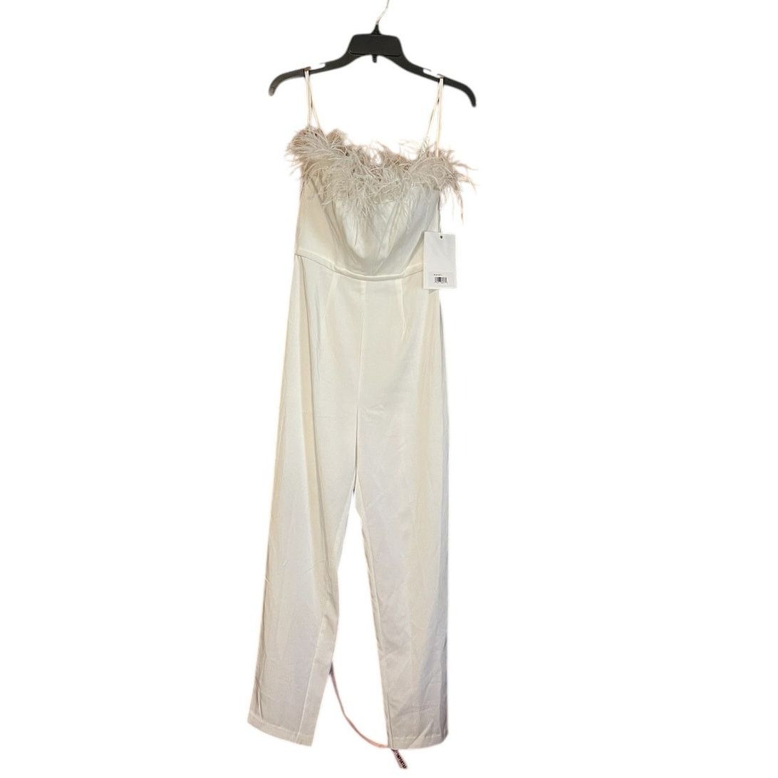 Other Mac Duggal NEW 68146 White Strapless Jumpsuit Feather Trim 2 Size 26" / US 2 / IT 38 - 4 Thumbnail
