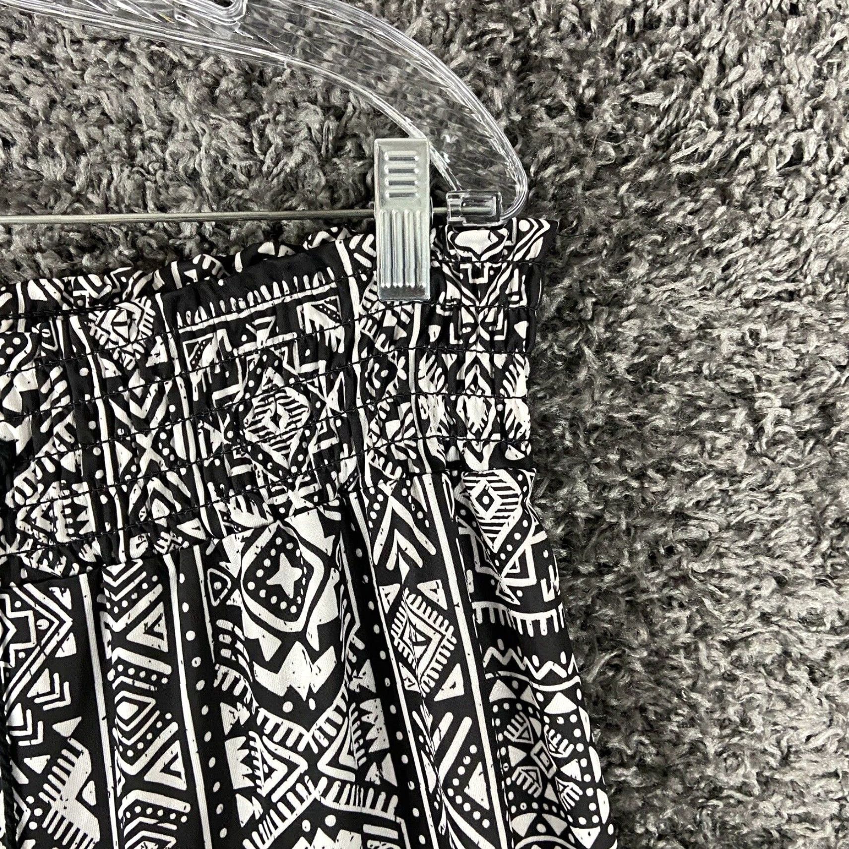 Vintage NEW West Loop Bohemian Palazzo Pants Wide Leg Black White Women’s XL Size 40" / US 18 - 3 Thumbnail