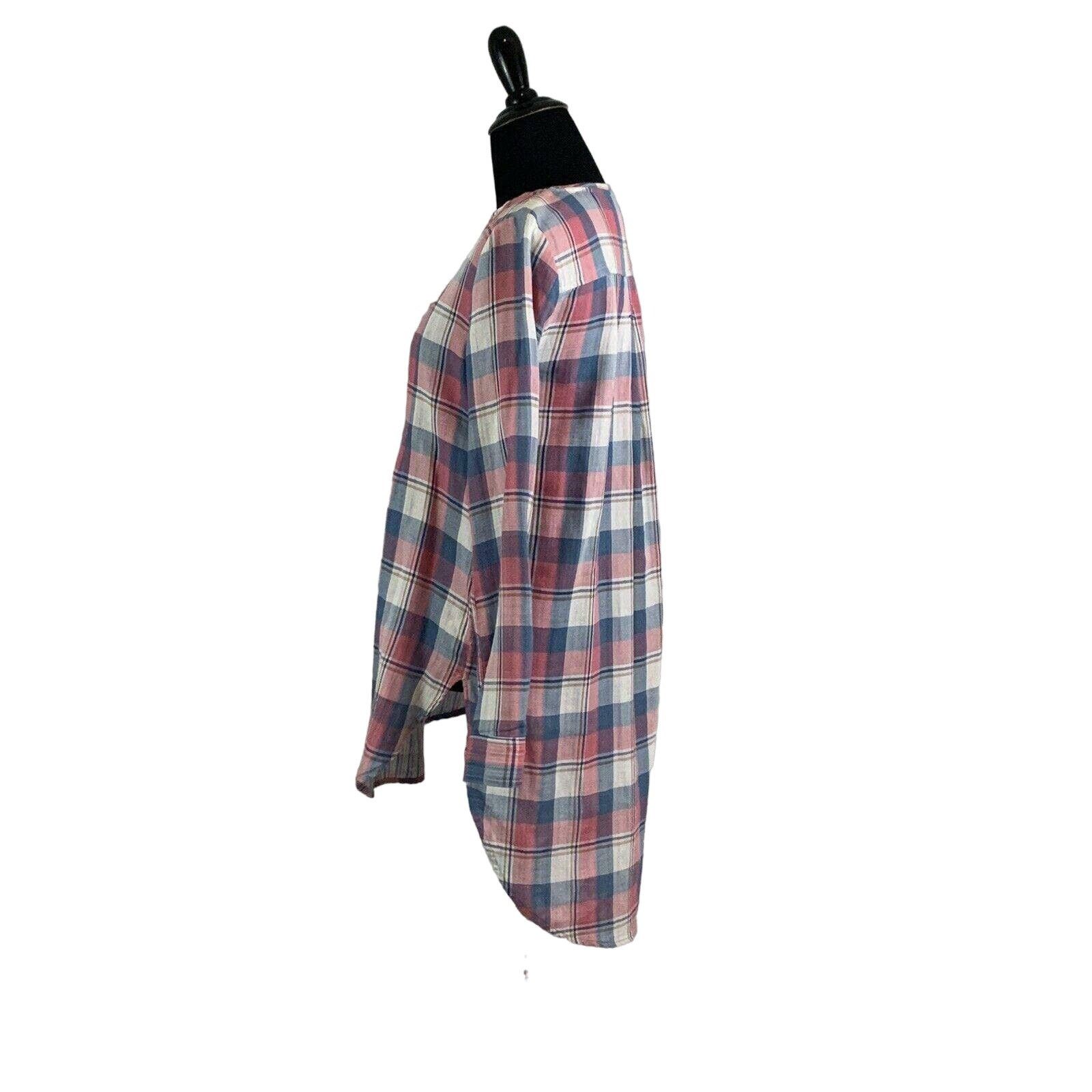 Anthropologie HOLDING HORSES Pink Plaid Long Sleeves Tunic Blouse XS Size XS / US 0-2 / IT 36-38 - 7 Thumbnail