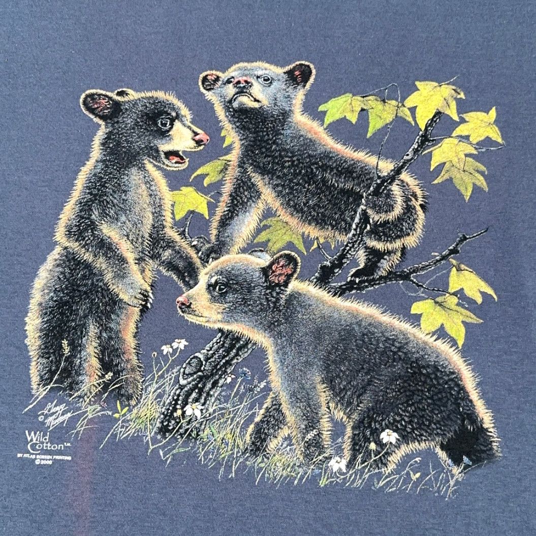 Vintage VINTAGE Bear Cub Shirt Adult EXTRA LARGE Blue Nature Diversity Art USA Made Y2K Size US XL / EU 56 / 4 - 3 Thumbnail