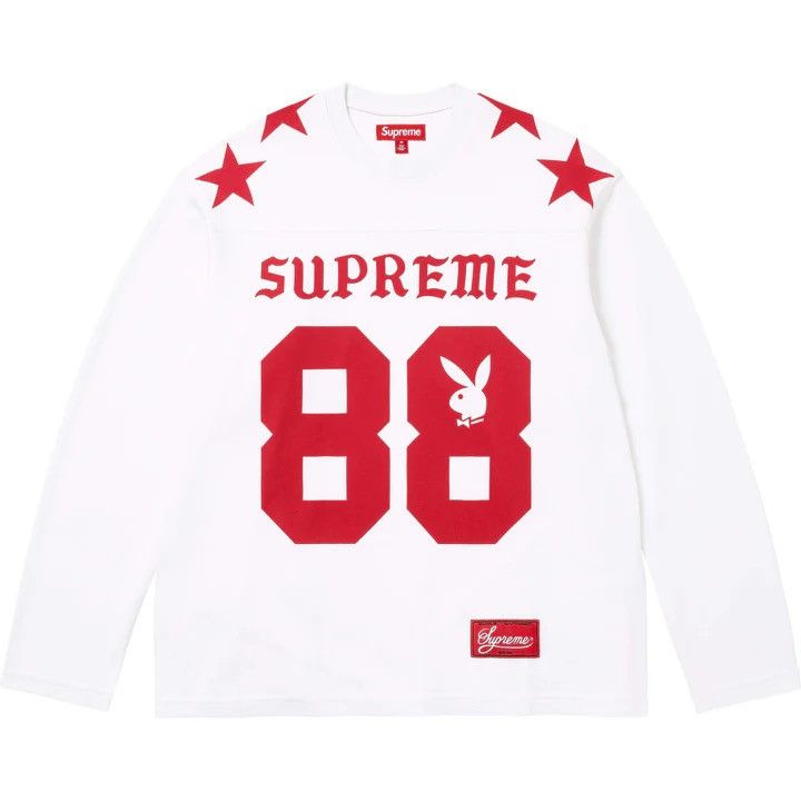 Playboy × Supreme Supreme Playboy L/S Football Top (White) Large Size US L / EU 52-54 / 3 - 1 Thumbnail