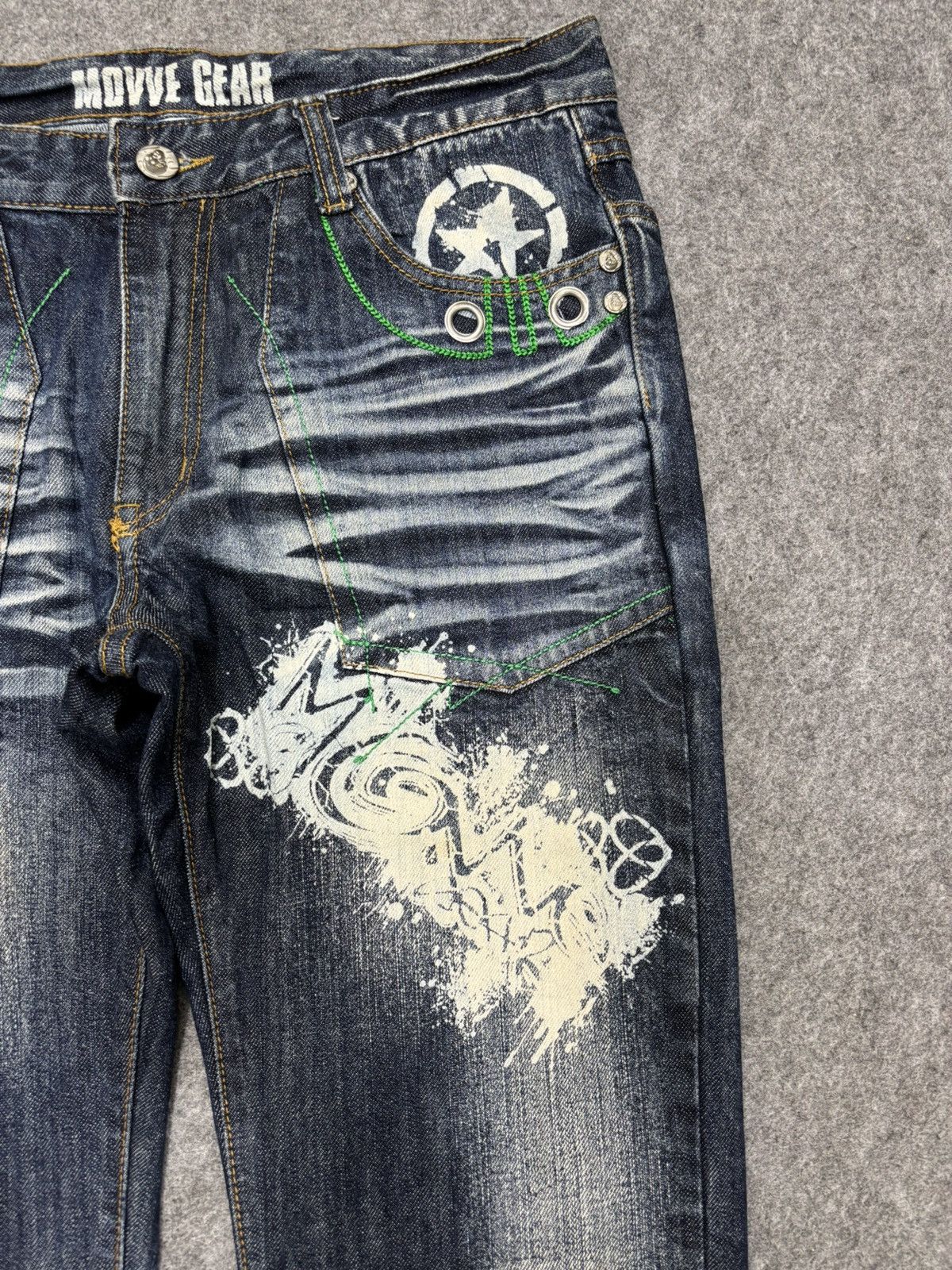Japanese Brand 💥Insane💥MOVVE GEAR Seditionaries Stone Wash Denim F691 Size US 34 / EU 50 - 6 Thumbnail