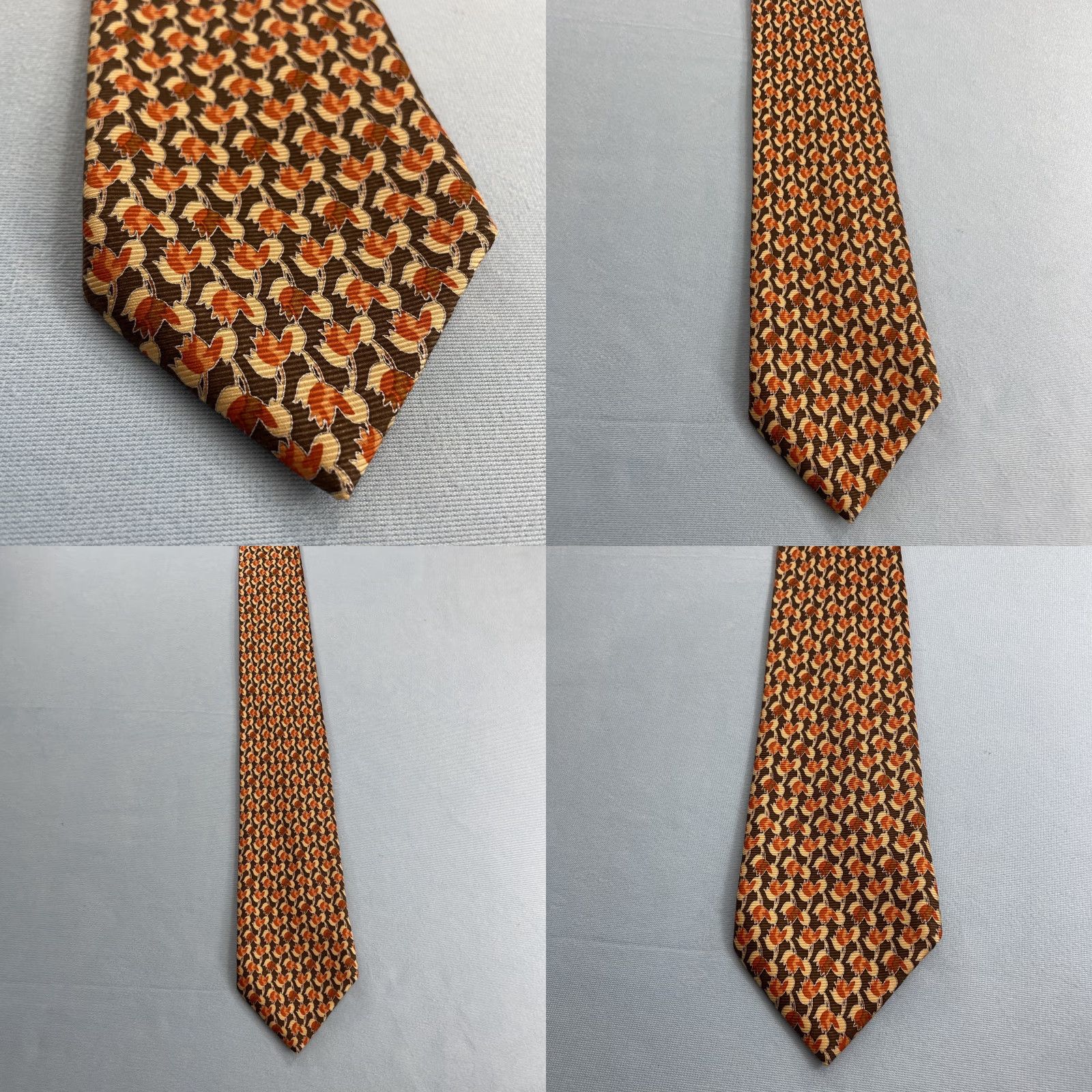 Brioni Brioni Silk Tie Men 3.5x62" Long Geometric Leaves Pattern Dress Business Necktie Size ONE SIZE - 9 Thumbnail