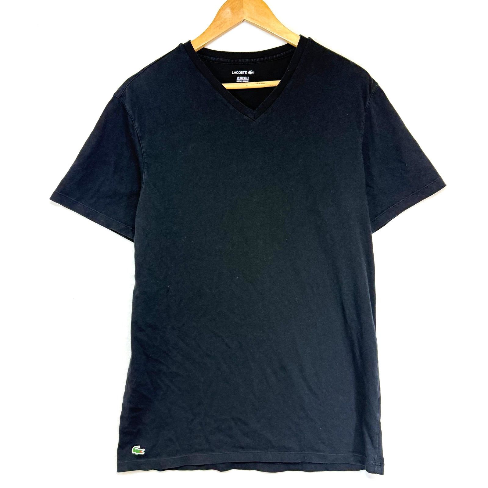 Lacoste Lacoste L Slim VNeck TShirt Sleepwear Black Luxury Designer Size US L / EU 52-54 / 3 - 1 Thumbnail