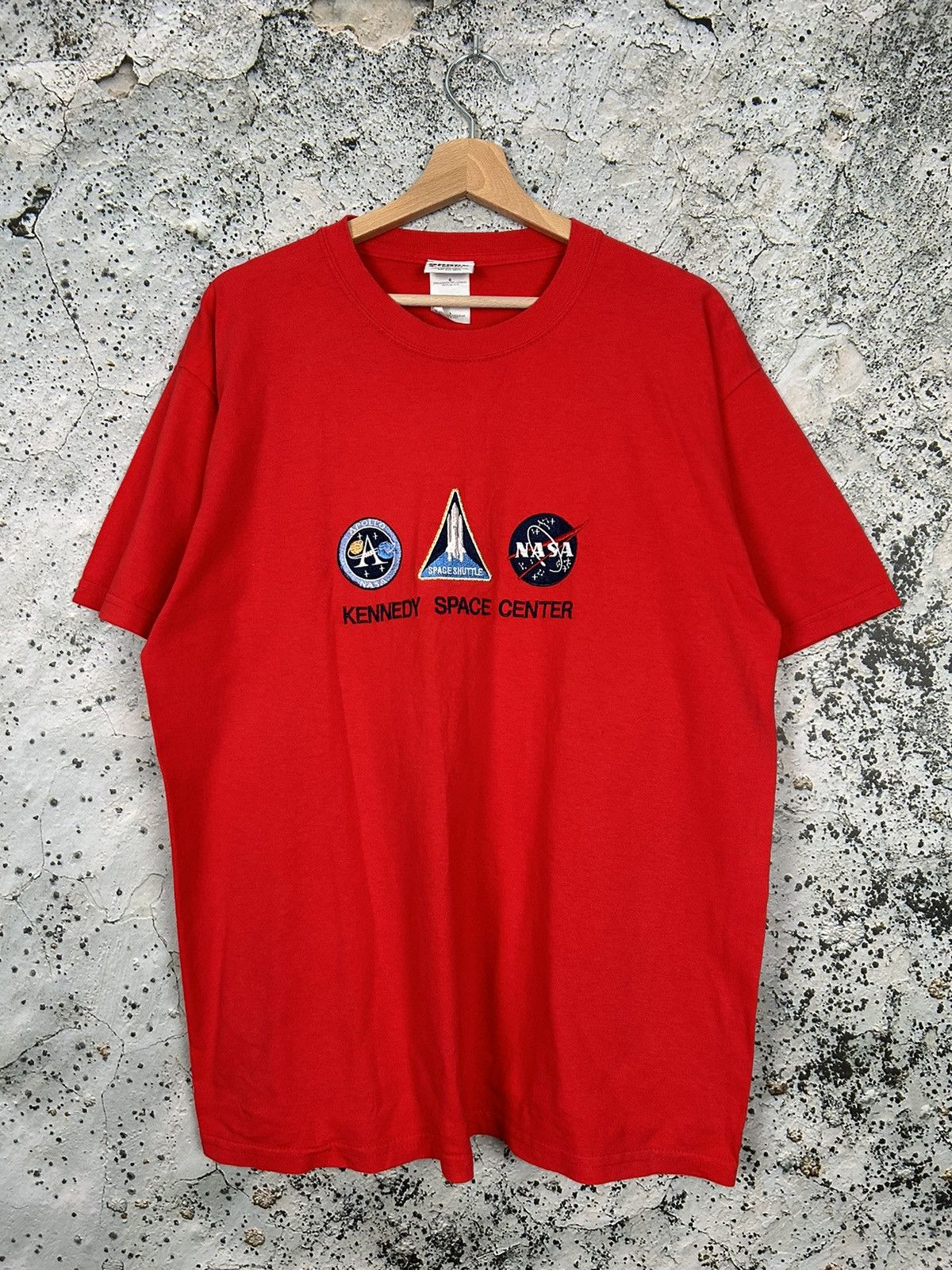 Vintage NASA Embroidered Graphic Tee Streetwear Hype Rare