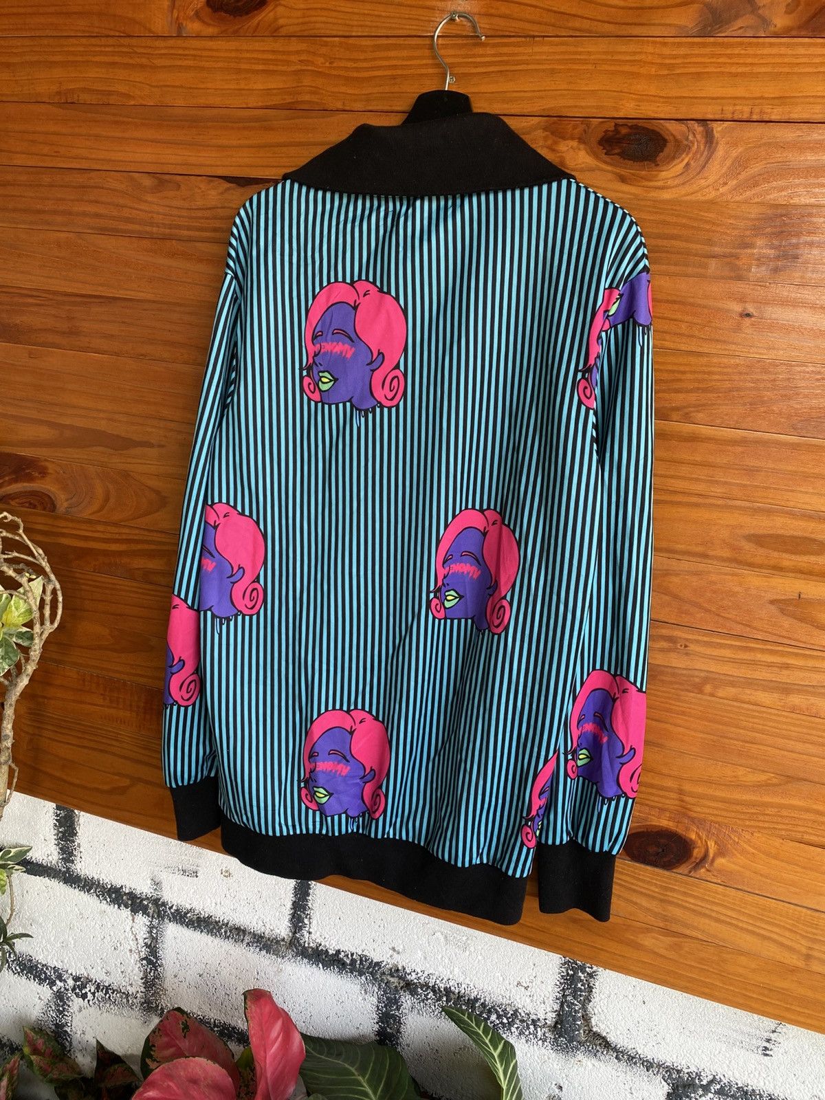Japanese Brand After Venom Graphic Zip Jacket – Pop Art Face Print Striped Size L / US 10 / IT 46 - 13 Thumbnail