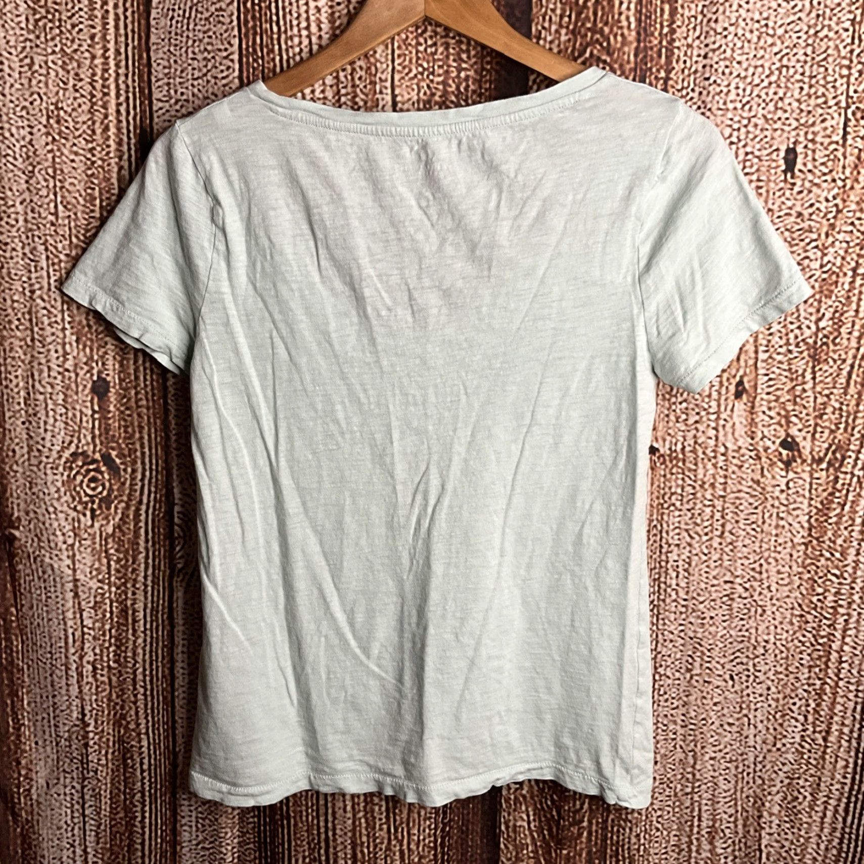 J.Crew VINTAGE J.Crew Shirt Womens V-Neck Blue Mint Small 100% Cotton Casual Size S / US 4 / IT 40 - 3 Thumbnail