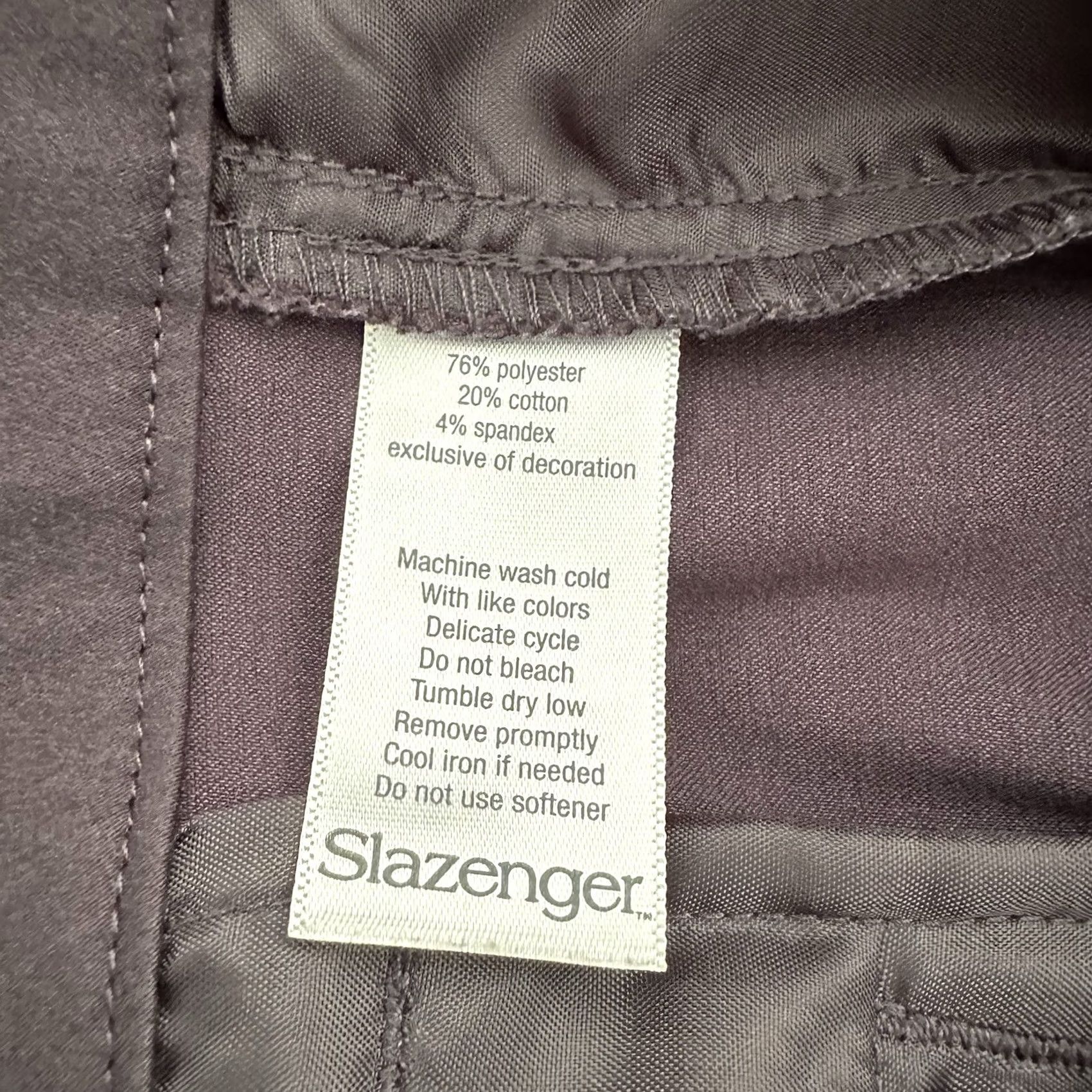Vintage Slazenger Pants Women Size 4 Straight Flat Front Stretch Grey Lavender Size 27" / US 4 / IT 40 - 7 Thumbnail