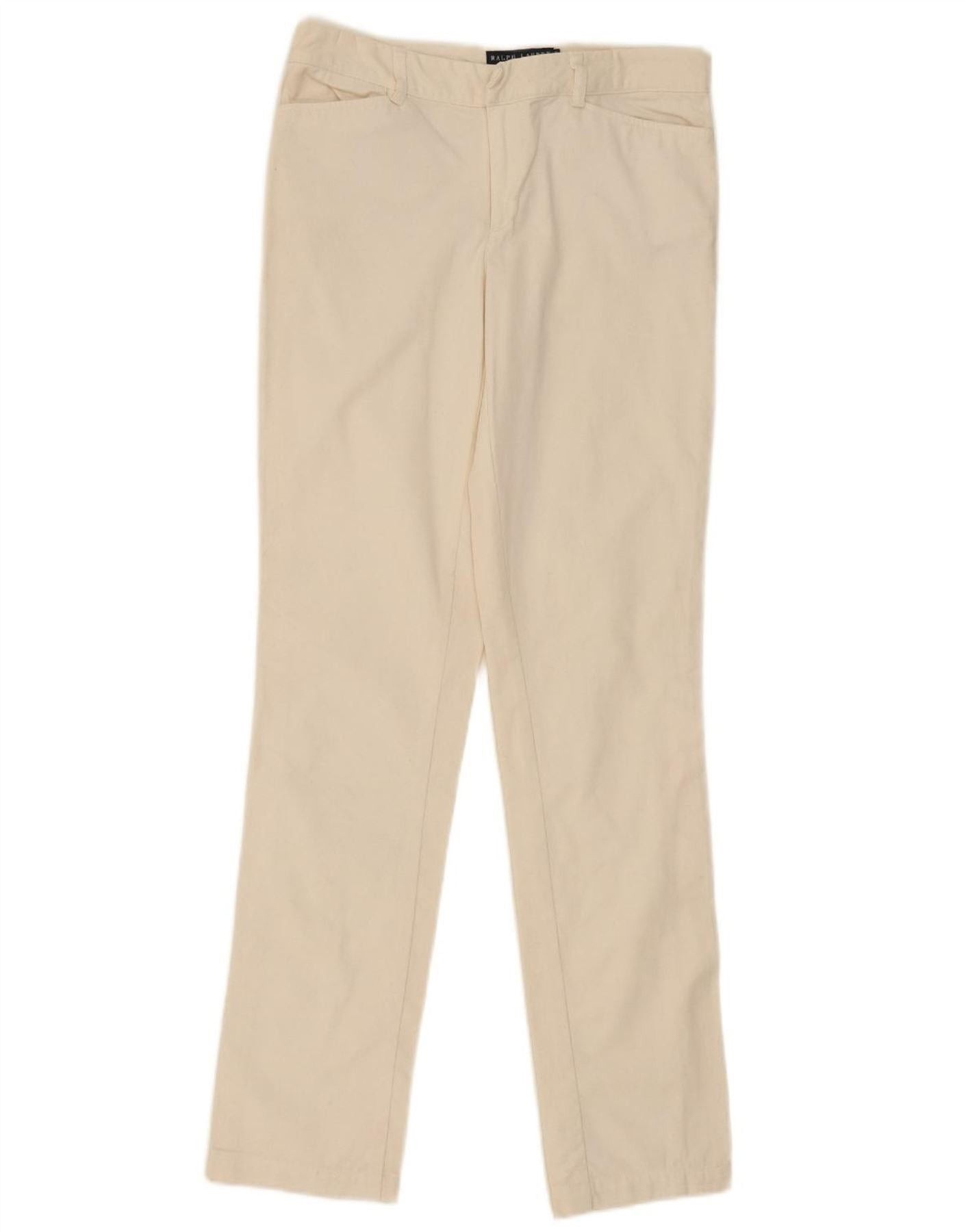 Ralph Lauren Womens Slim Casual Trousers US 6 Medium W30 L33 Off White Size 28" / US 6 / IT 42 - 1 Thumbnail
