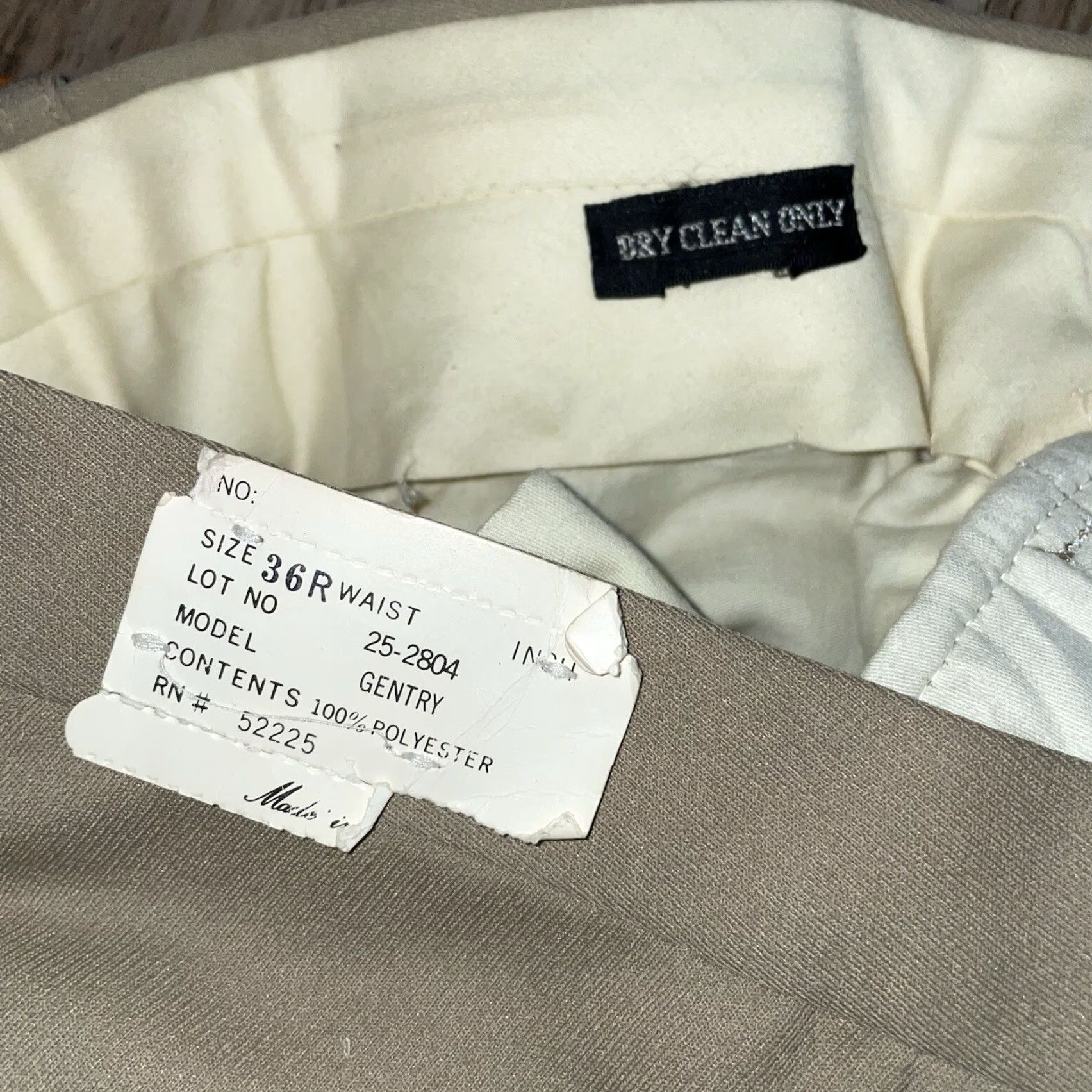 Vintage VTG NWT Ban-Rol Beige Rockabilly Polyester Pants Mens Size 36R Unhemmed Size US 36 / EU 52 - 4 Thumbnail