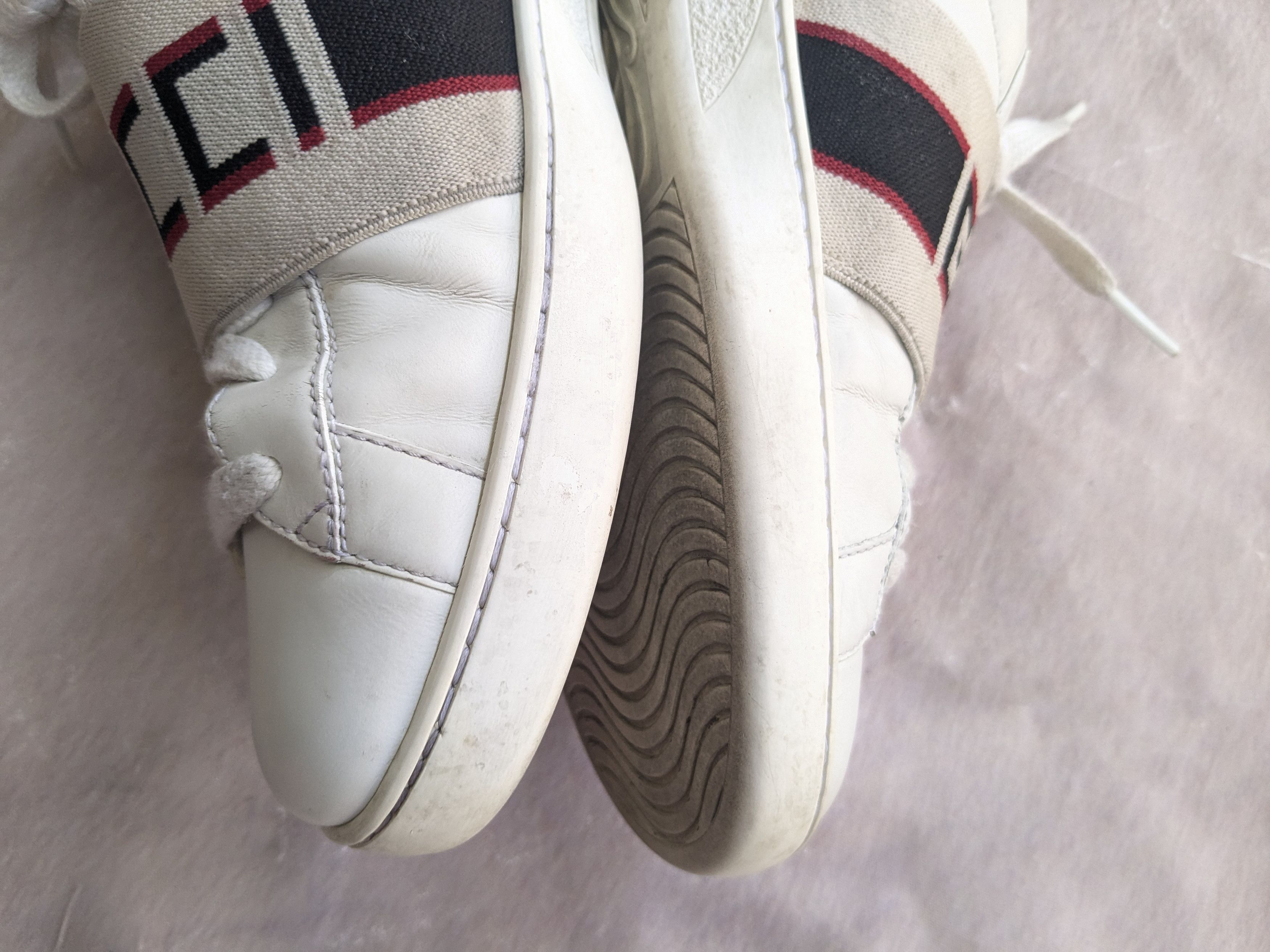 Gucci Gucci Ace Stripe Sneakers 8.5 White Leather Low Logo Size US 8.5 / EU 41-42 - 10 Thumbnail