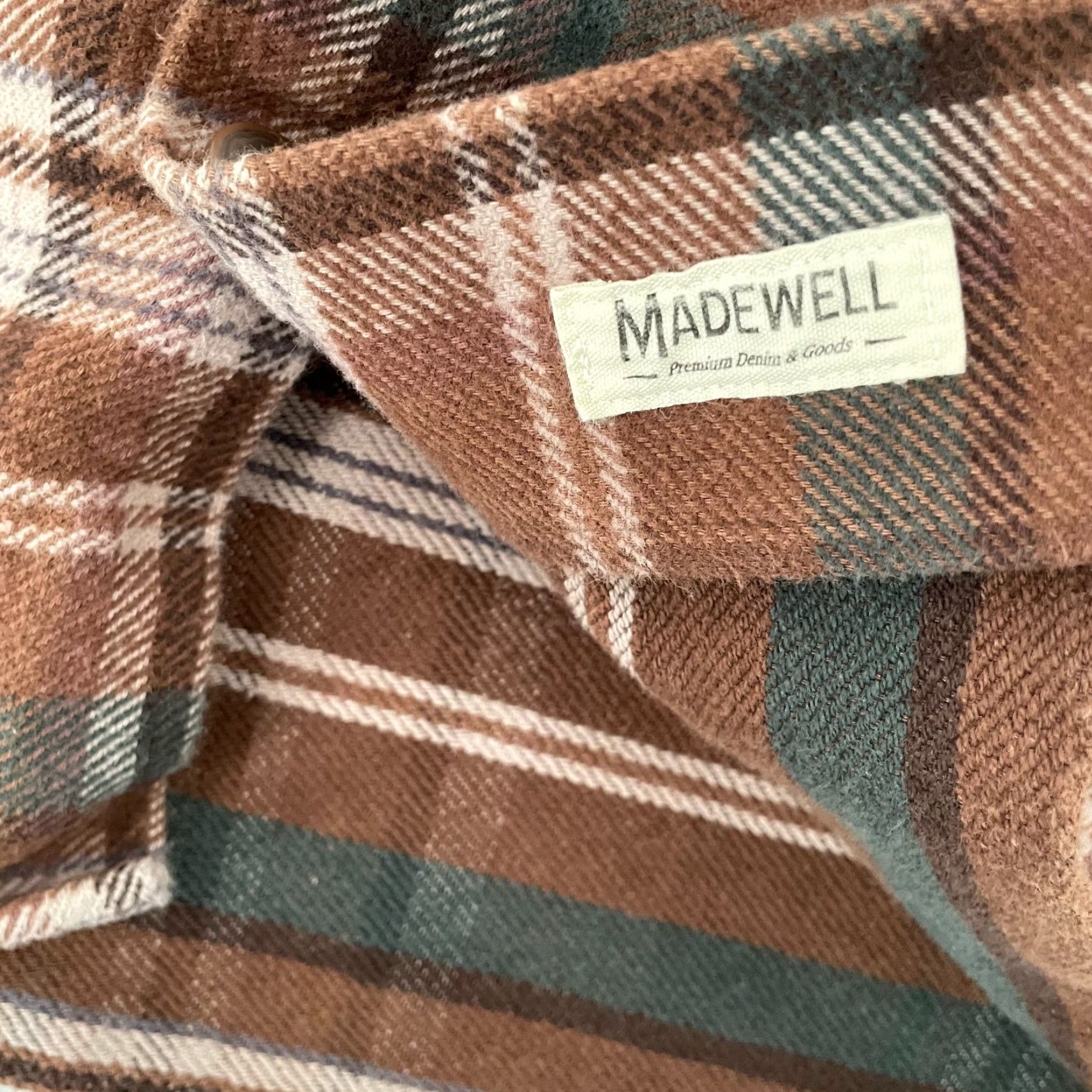 Madewell Madewell Button-Up Flannel Cotton Brown Plaid Easy Fit Mens L Pocket Shirt Size US L / EU 52-54 / 3 - 4 Thumbnail