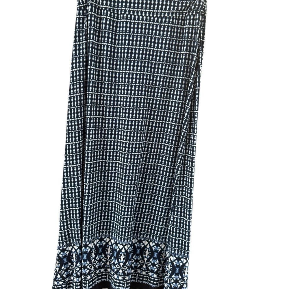 Other Liz Claiborne White and Blue Maxi Pencil Skirt Size 28" / US 6 / IT 42 - 6 Thumbnail