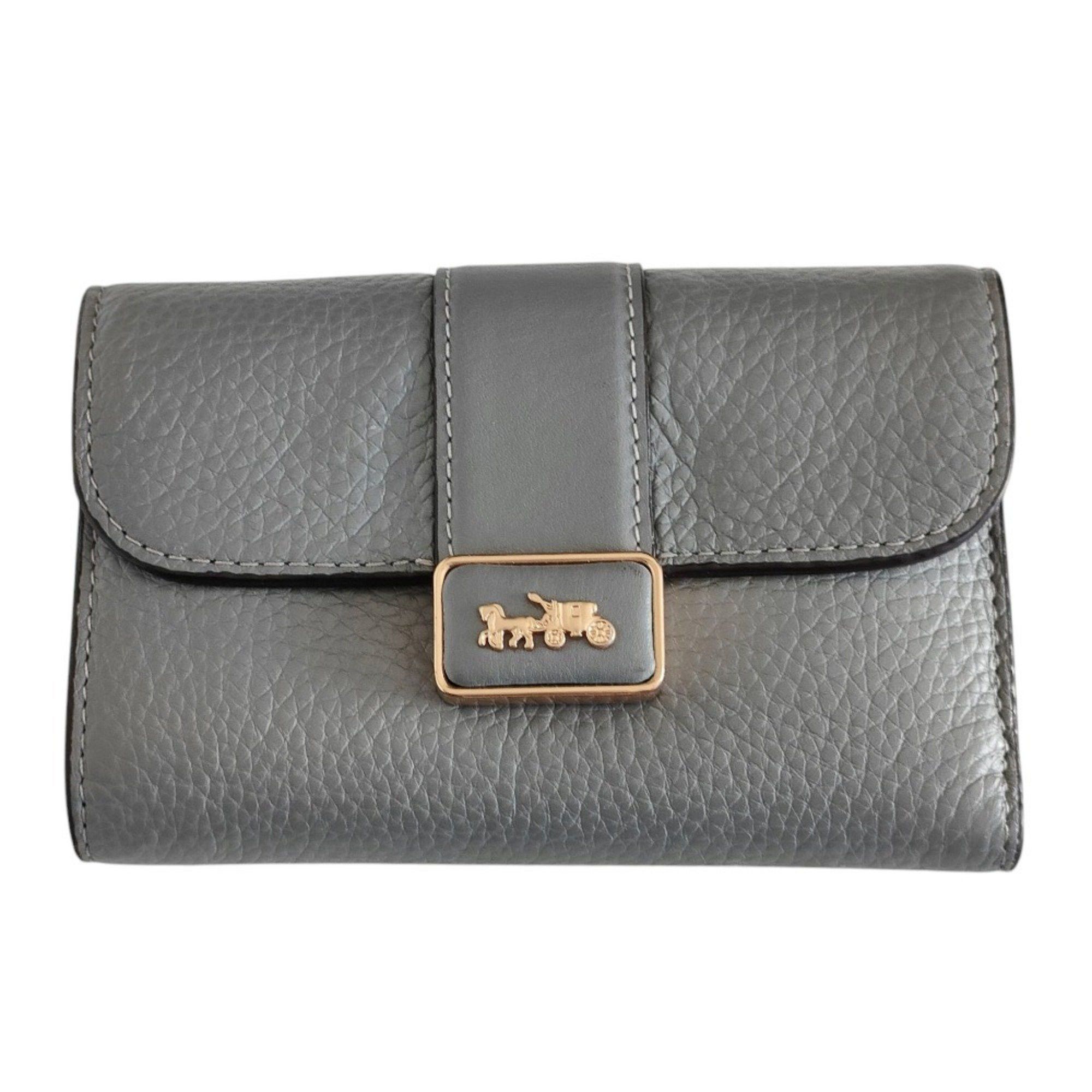 Coach COACH Medium Grace Wallet, Leather, Bi-fold Box Included, CC059, Grey, Women's Size ONE SIZE - 1 Thumbnail