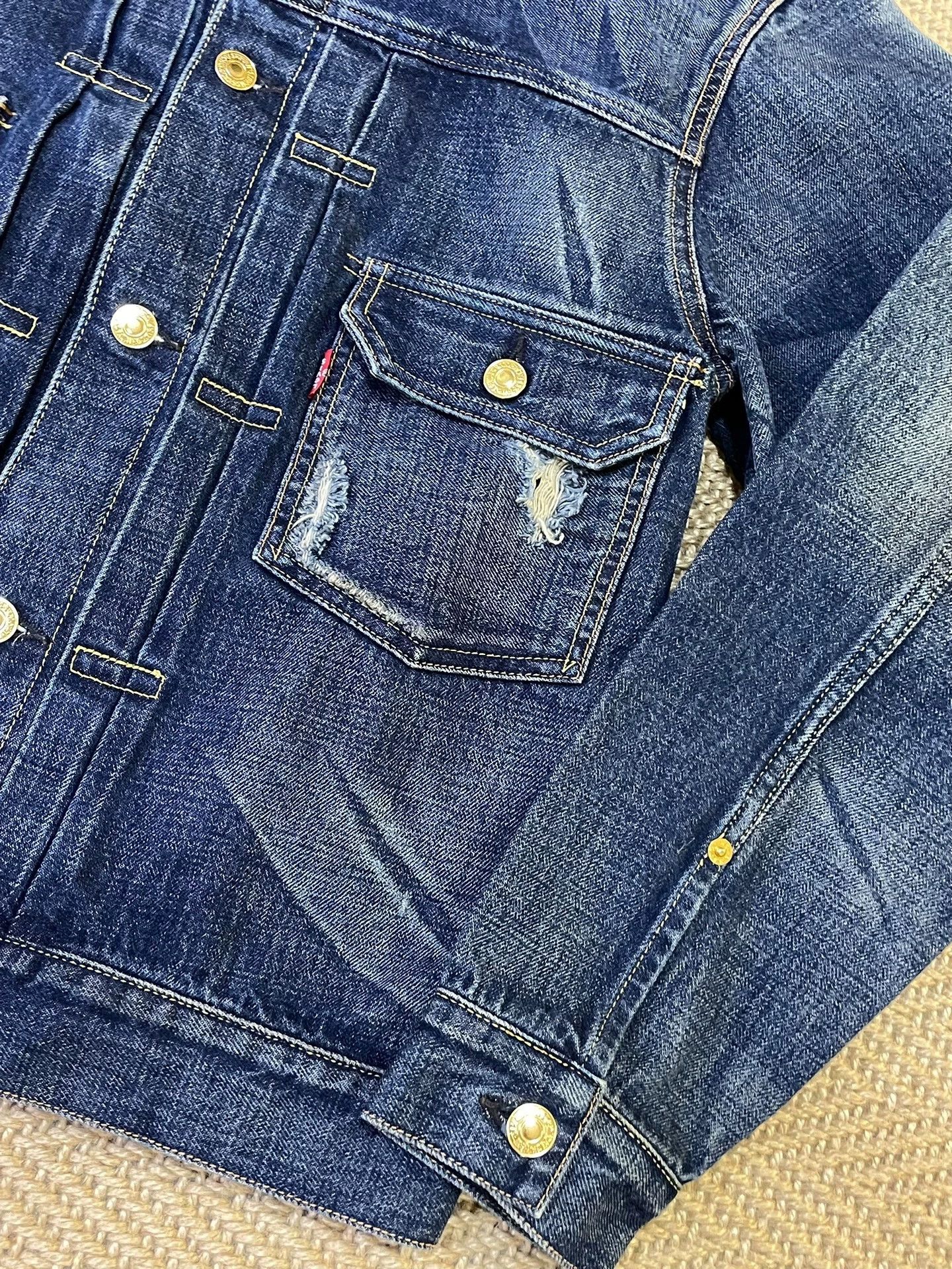Other Fenom Heavily Washed Gold Buttons Lightning Denim Jacket Size US M / EU 48-50 / 2 - 6 Thumbnail