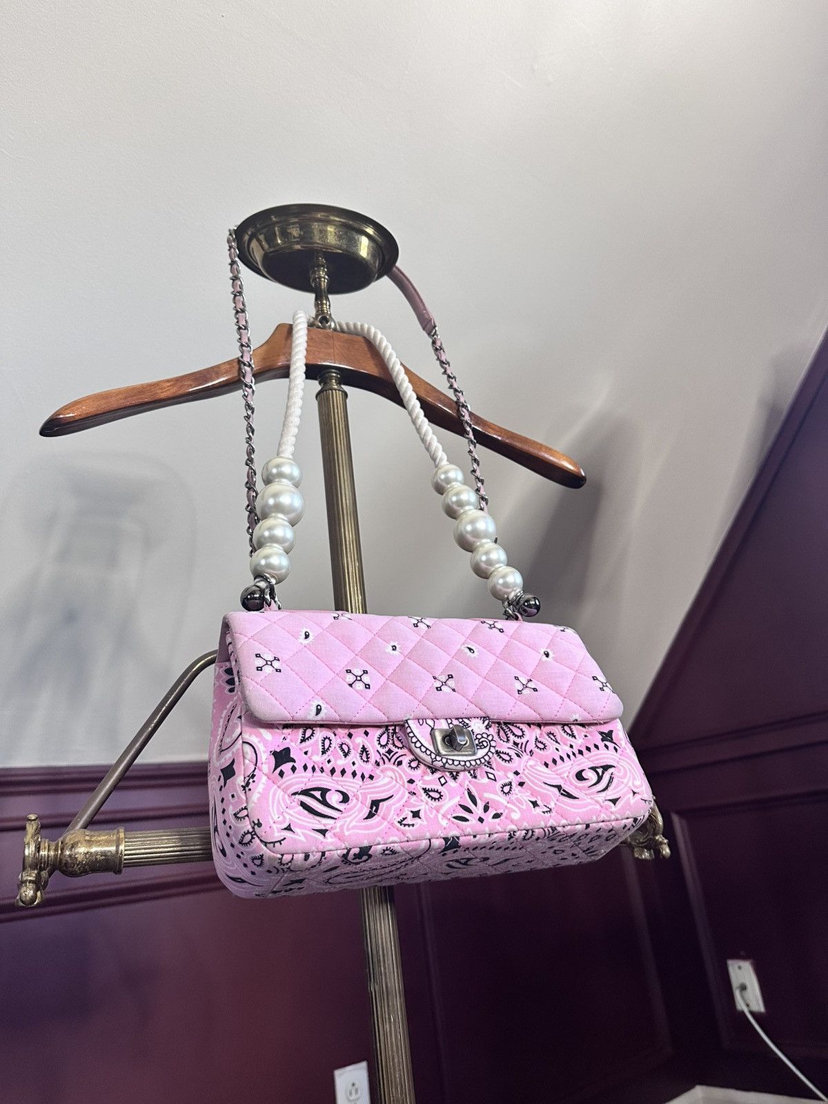 READYMADE Upcycled pink bandana Japan rope chain handbag shoulder bag Size ONE SIZE - 12 Thumbnail