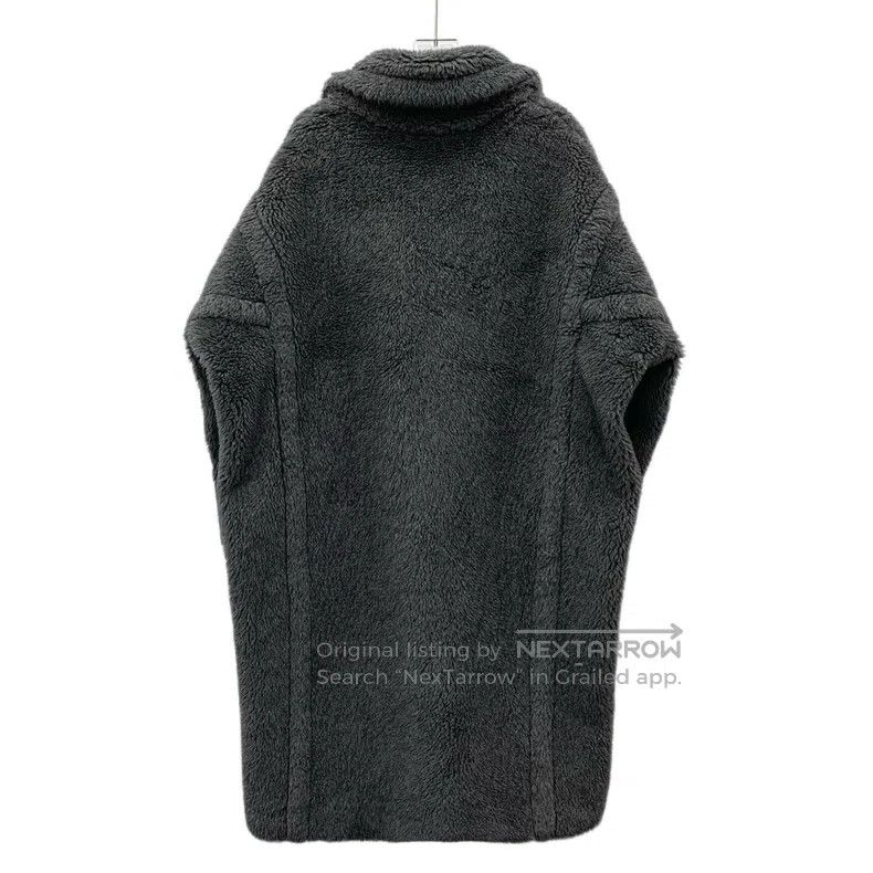 Max Mara Max Mara Dark Gray Teddy Sheep Wool Lapel Double Breasted Size S / US 4 / IT 40 - 2 Thumbnail