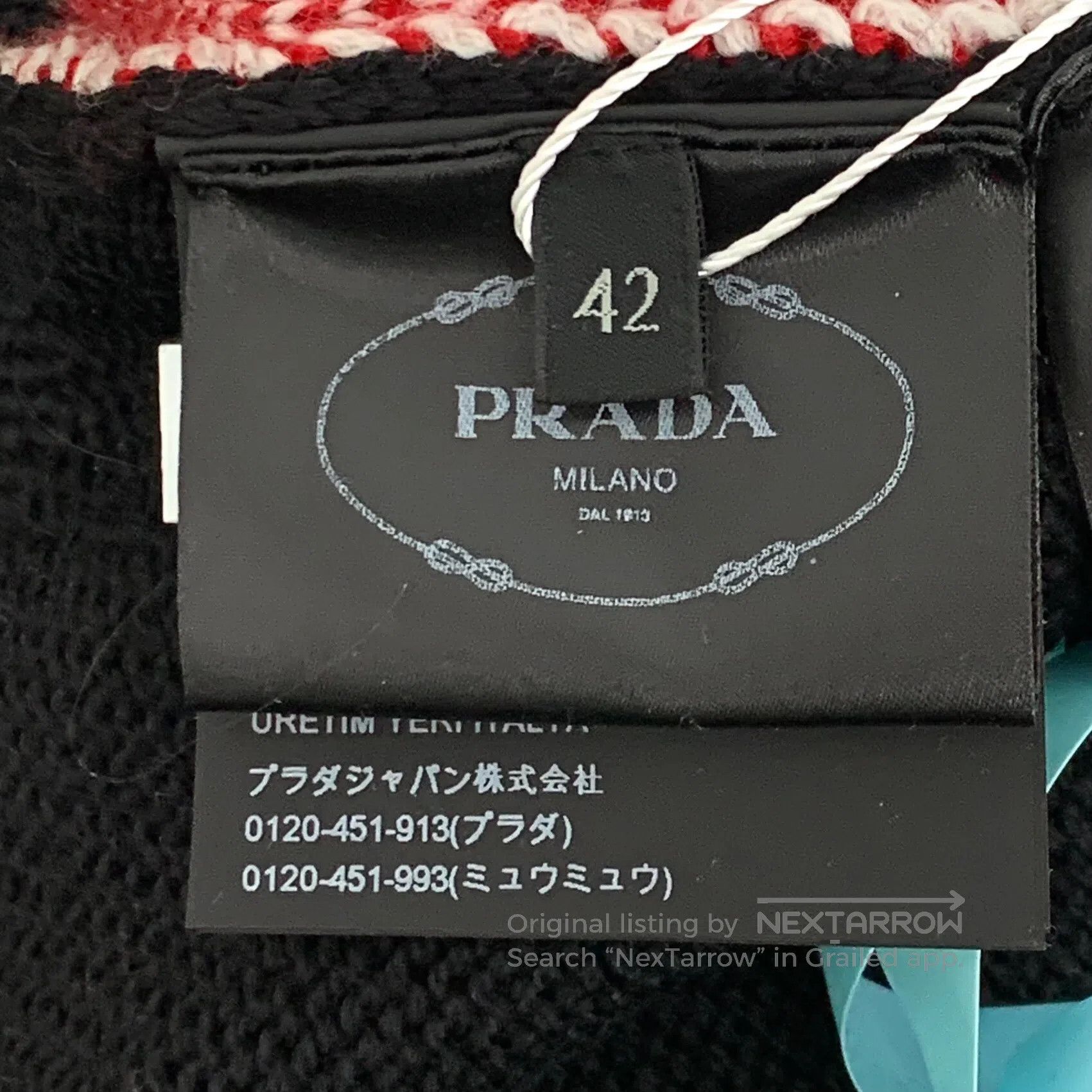 Prada Prada Black Pattern Embroidered Cashmere V-neck Long Sleev Size US XS / EU 42 / 0 - 7 Thumbnail