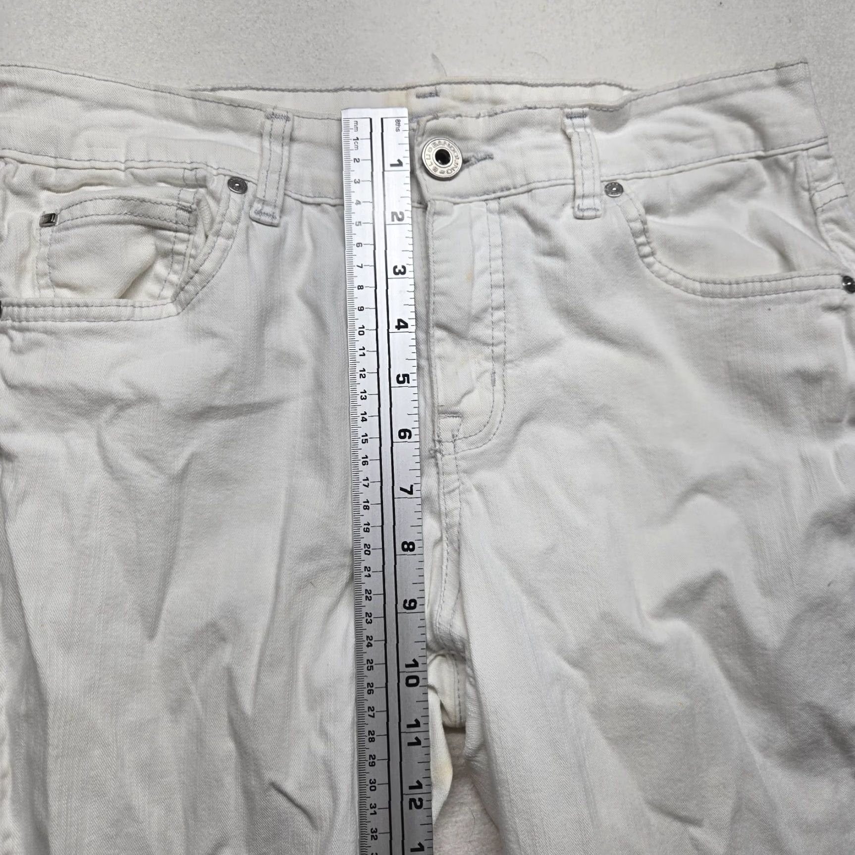 Vintage Bandolino Jeans Women's Solid White Pants 10P Petite Adult Size Womens Straight Pant Boys? Size 32" / US 10 / IT 46 - 5 Thumbnail