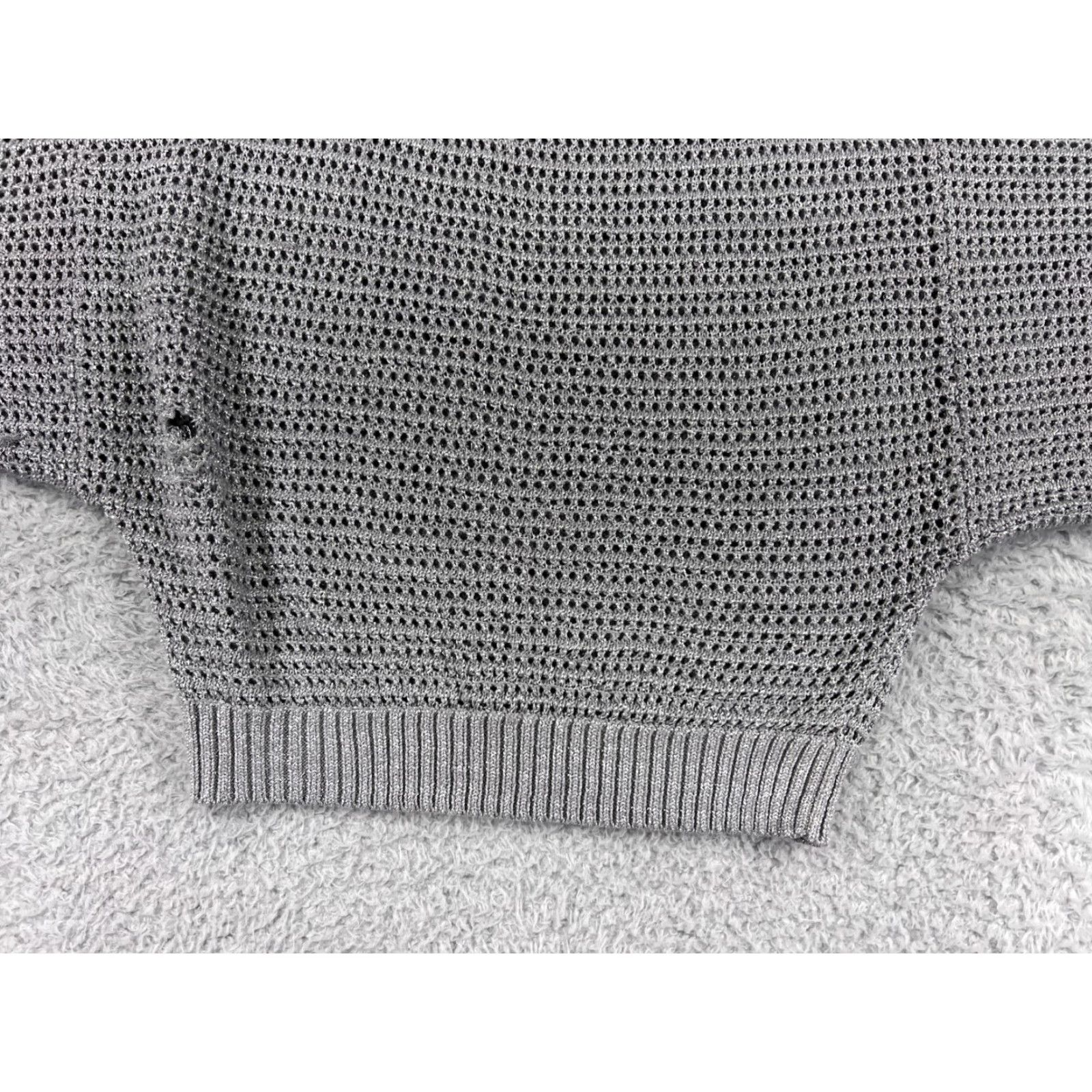 Vintage INC International Concepts Sweater Women's Large Gray Chunky Knit Pullover Viscose Blend Long Sleeve Casual Workwear Menswear Size L / US 10 / IT 46 - 6 Thumbnail
