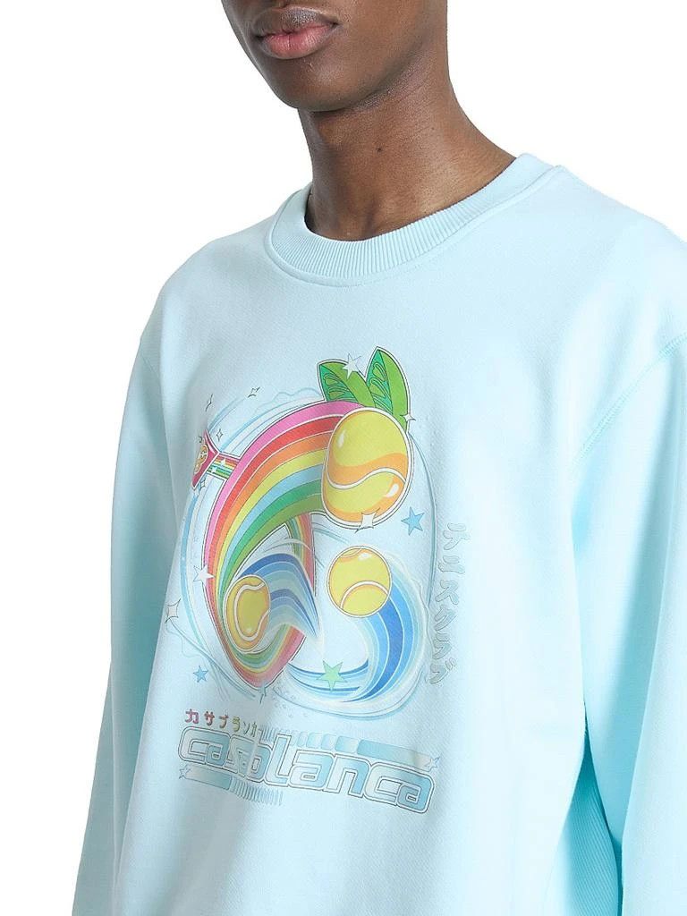 Casablanca os11x0326 Manga Tennis Ball Printed Sweatshirt in Blue Size US XL / EU 56 / 4 - 6 Thumbnail
