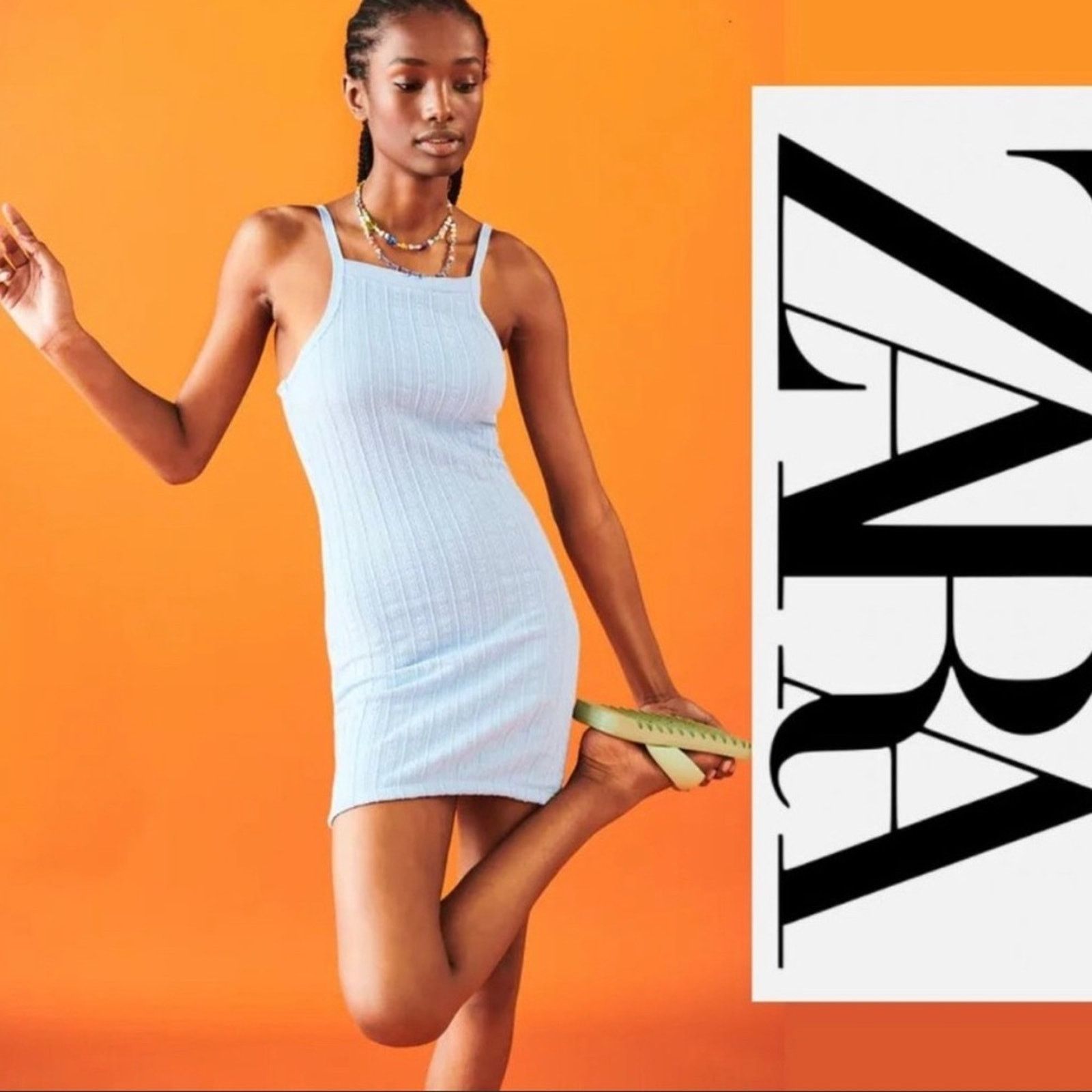 Zara Zara Cable Weave Straight Neck Dress Size L / US 10 / IT 46 - 2 Thumbnail