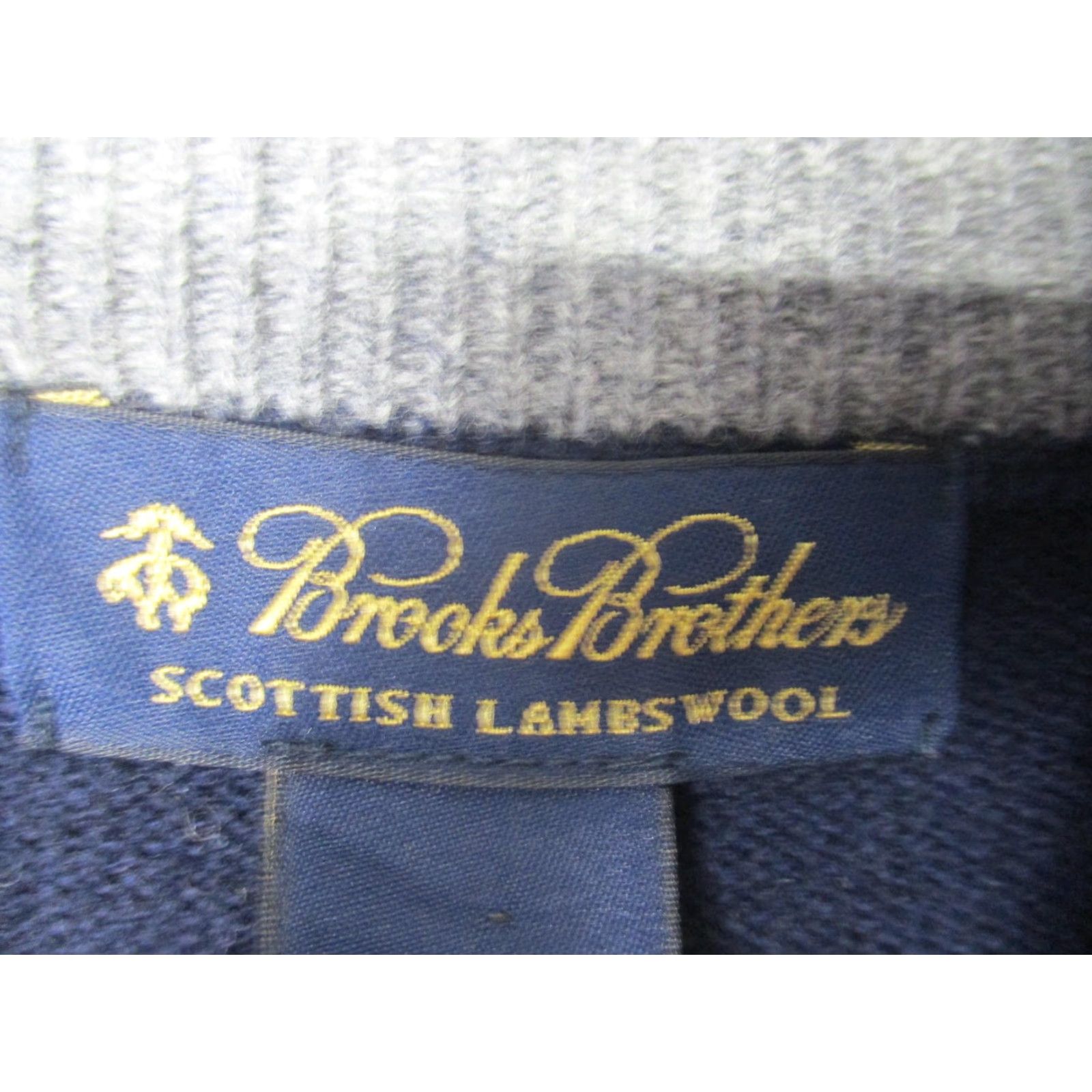 Brooks Brothers VINTAGE Brooks Brothers Sweater Mens XL Navy Argyle Full Zip Scottish Lambswool Pullover Size US XL / EU 56 / 4 - 3 Thumbnail