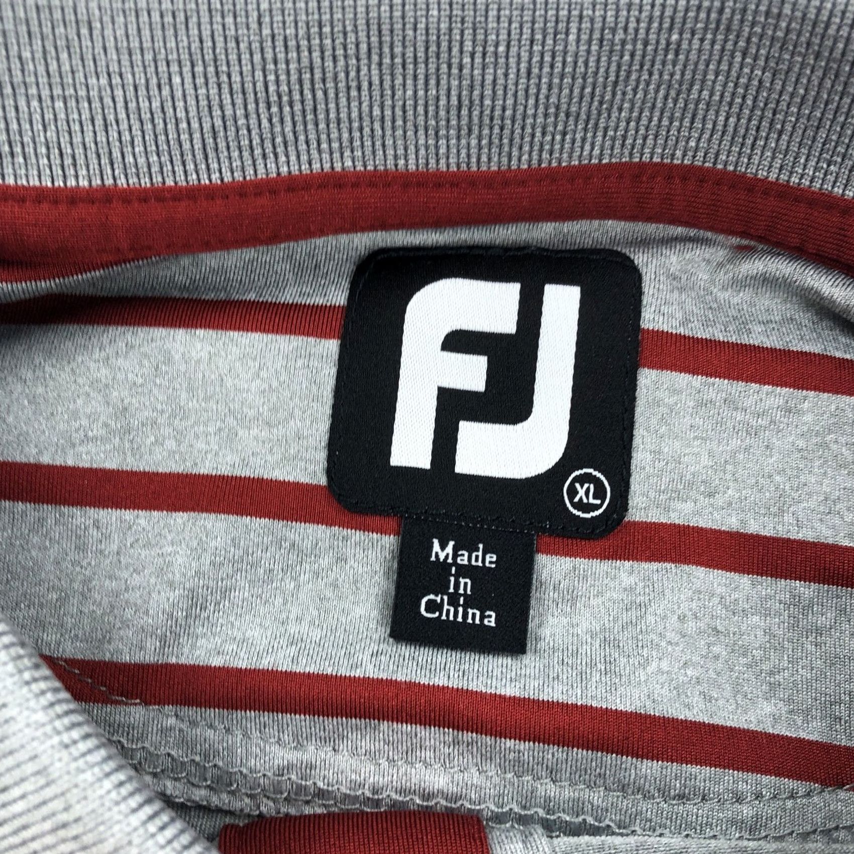 Footjoy FootJoy FJ Polo Shirt Gray Red Stripe Short Sleeve Men's XL Golf Polo Shirt Size US XL / EU 56 / 4 - 4 Thumbnail