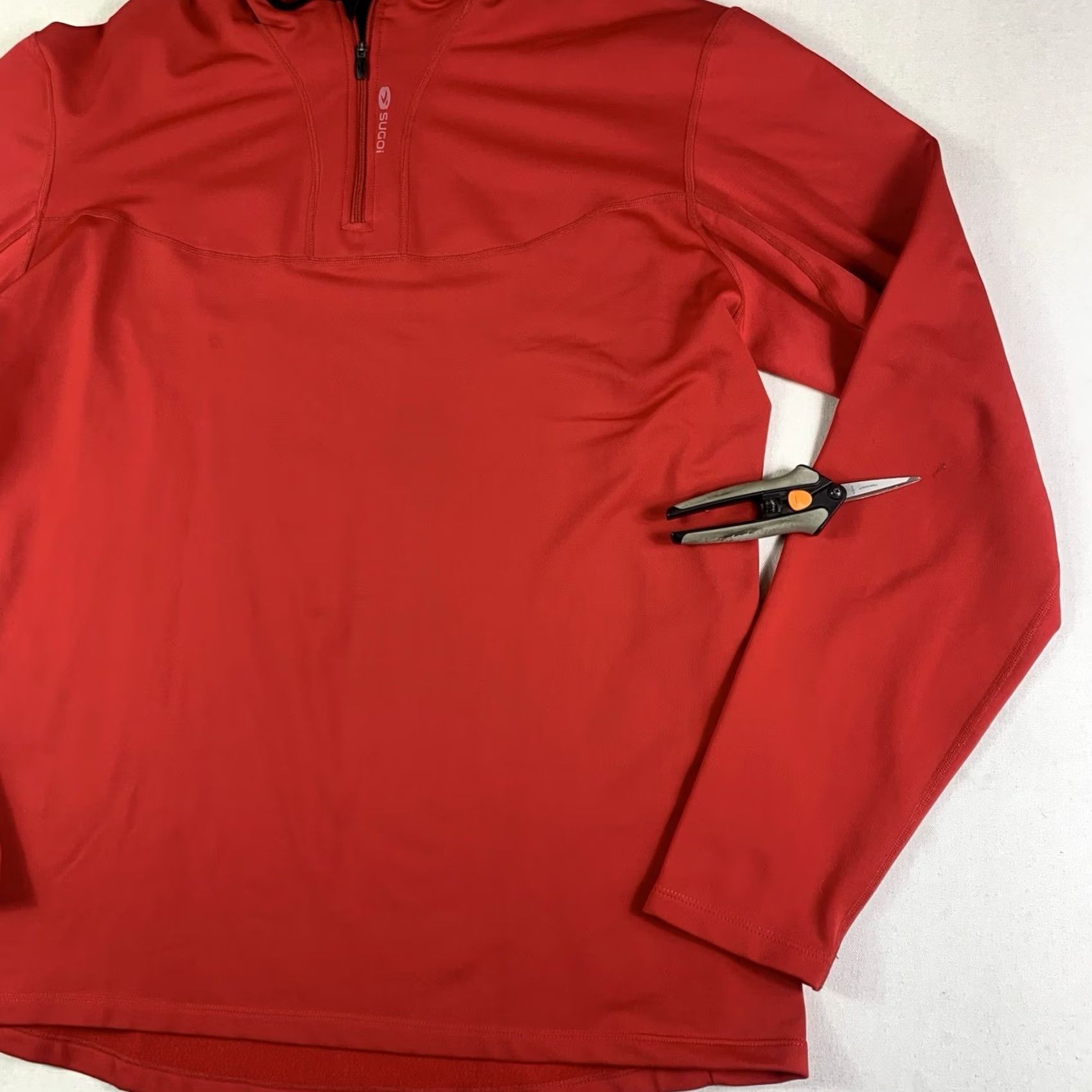 Vintage SUGOI 1/4 Zip Pullover Mens 2XL Red Long Sleeve Activewear Cycling Mock Neck Fleece Zipper Logo Sweatshirt Size US XXL / EU 58 / 5 - 4 Thumbnail