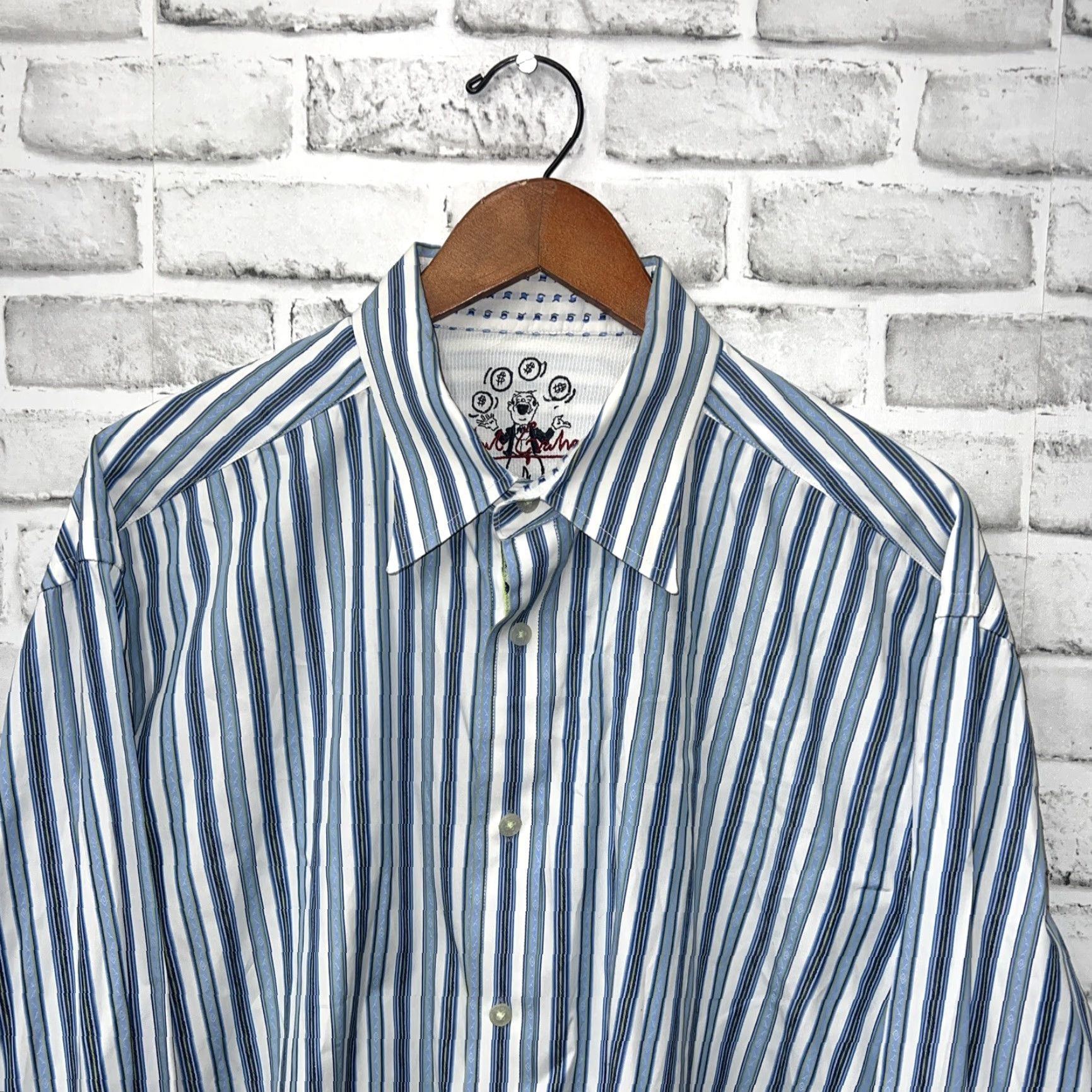 Robert Graham Robert Graham Shirt Men 2XL Button-Up Long Sleeve Blue Striped Regular Size US XXL / EU 58 / 5 - 2 Thumbnail