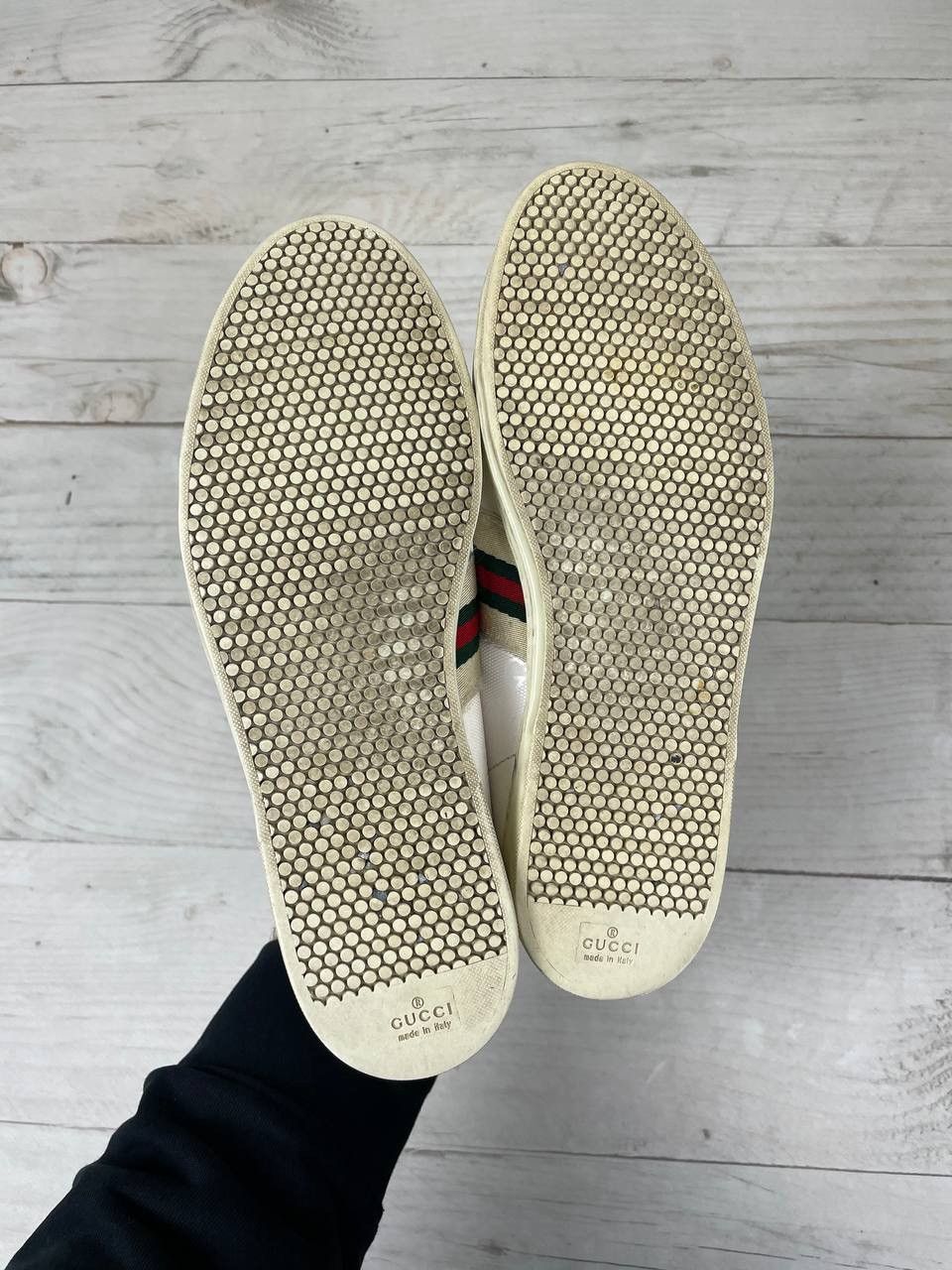 Gucci Gucci Guccissima Leather and Canvas Web Detail Sneakers Size US 8 / IT 38 - 6 Thumbnail