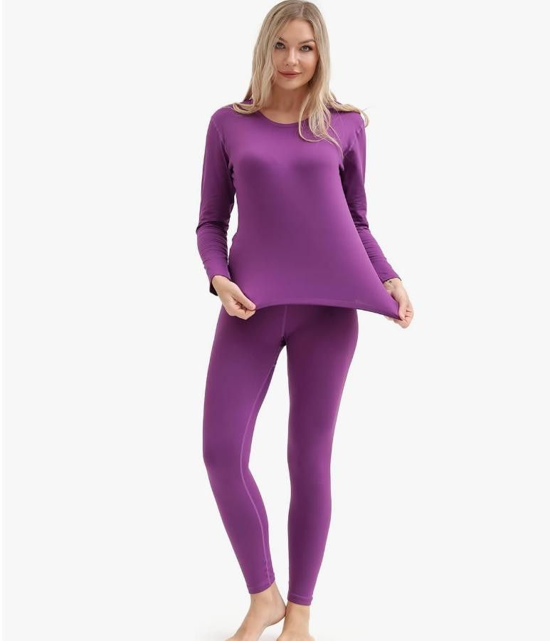 NBDN Nobrandedon Thermal Women Ultra-Soft Long Johns Set Base Layer XL Size ONE SIZE - 4 Thumbnail