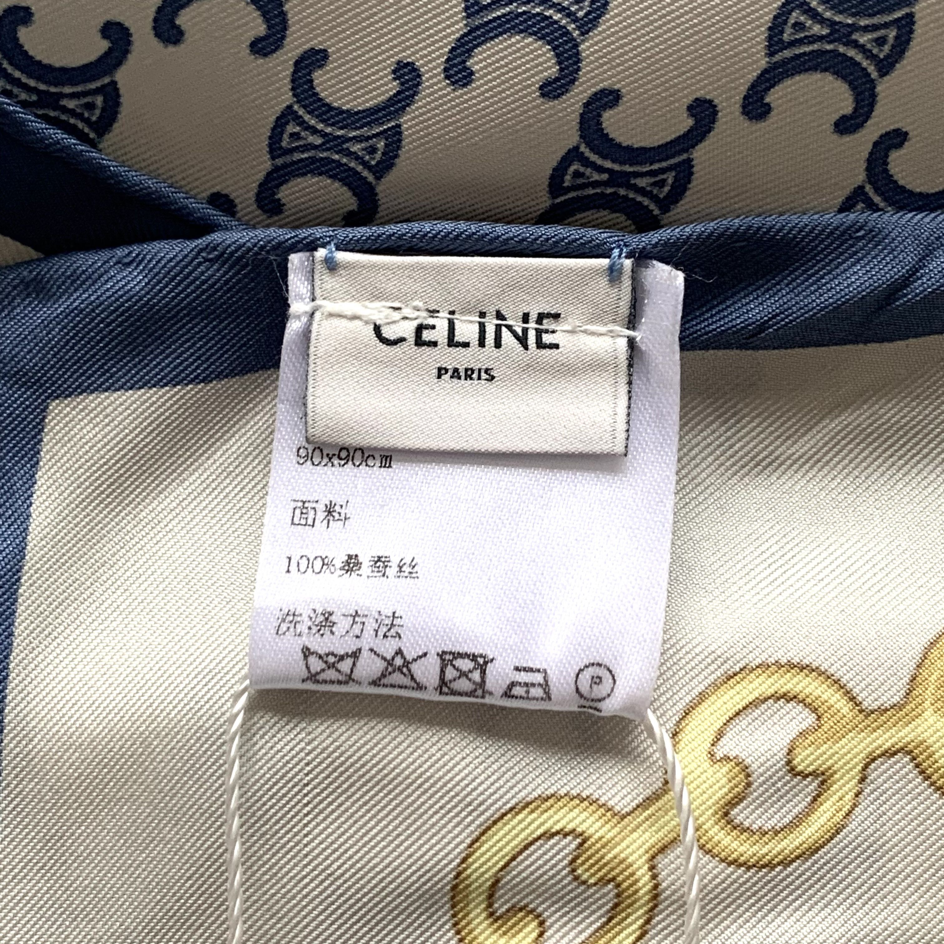 Celine Celine Silk Scarf Colorblock Square (90×90cm) Size ONE SIZE - 2 Thumbnail