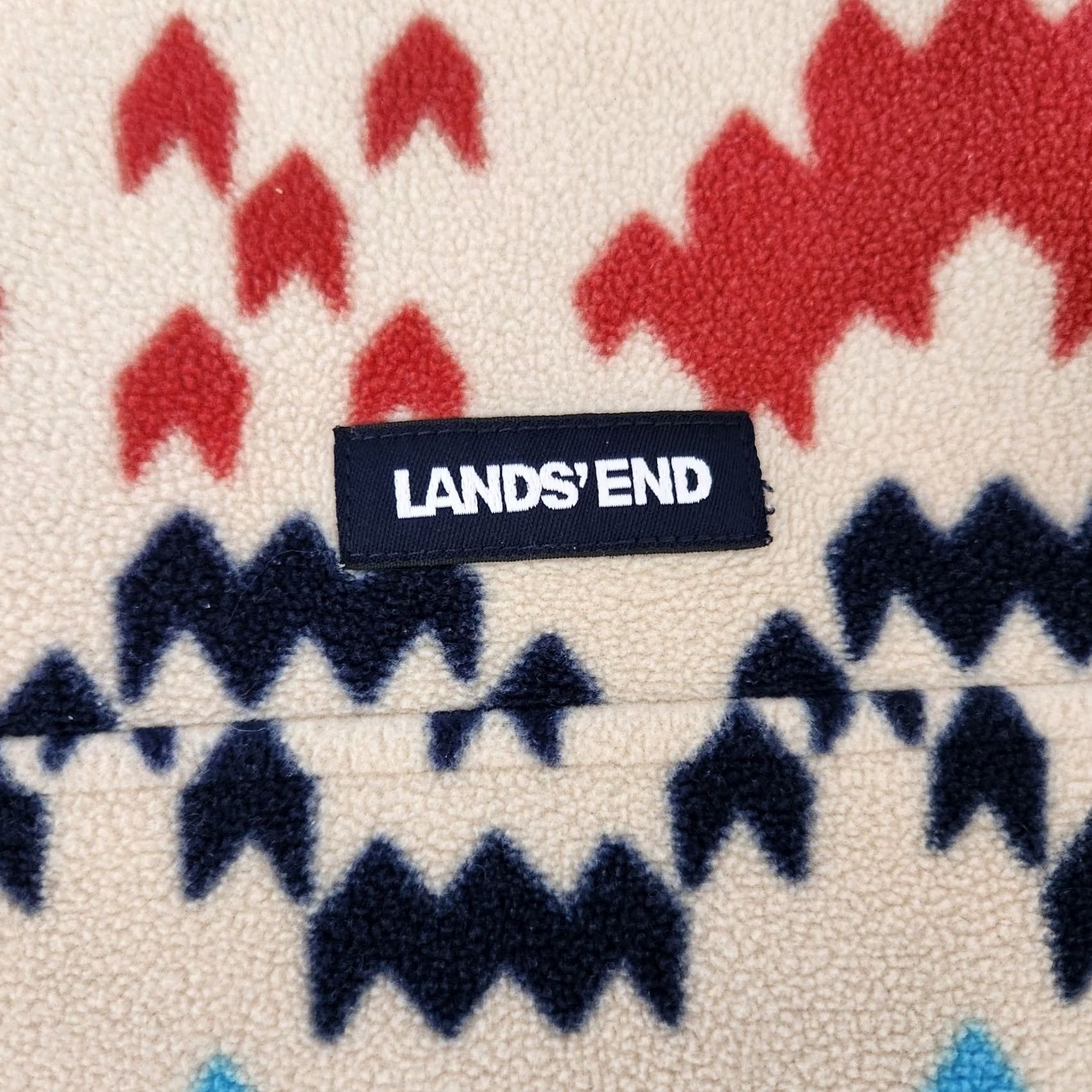 Lands' End Lands' End Fleece Pullover Mens Large Aztec AOP Soft Outdoors Sweater Pullover Multicolor Aztec Theme Mens Regular Size L Size US L / EU 52-54 / 3 - 6 Thumbnail
