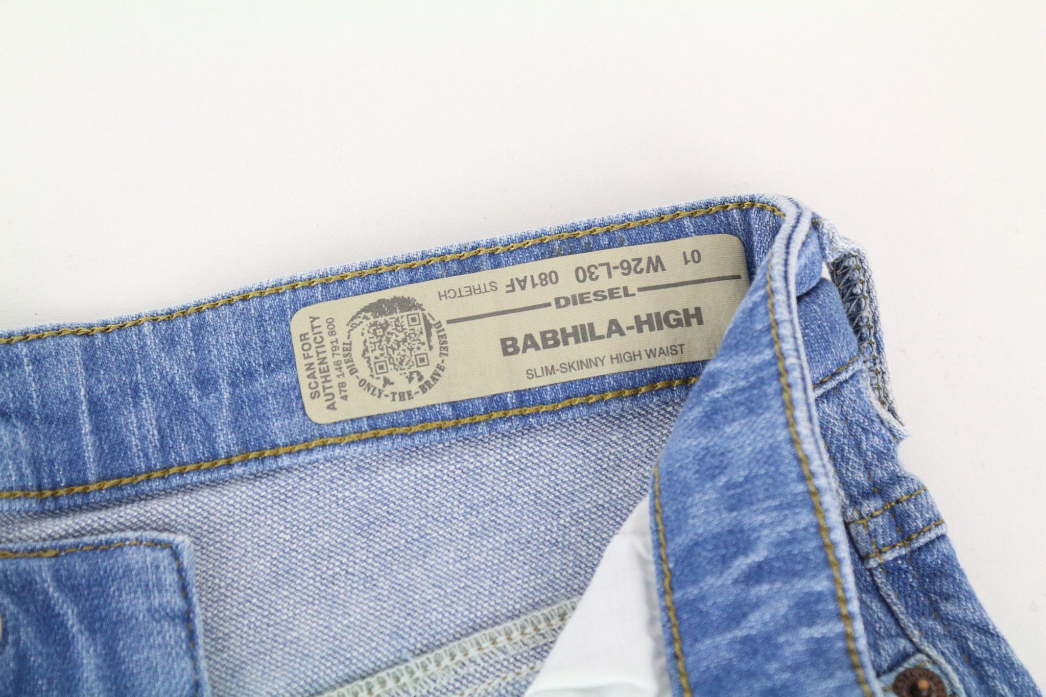 Diesel BABHILA-HIGH 081AF W26/L30 Blue Stretch Jeans 71550 Size 26" / US 2 / IT 38 - 5 Thumbnail