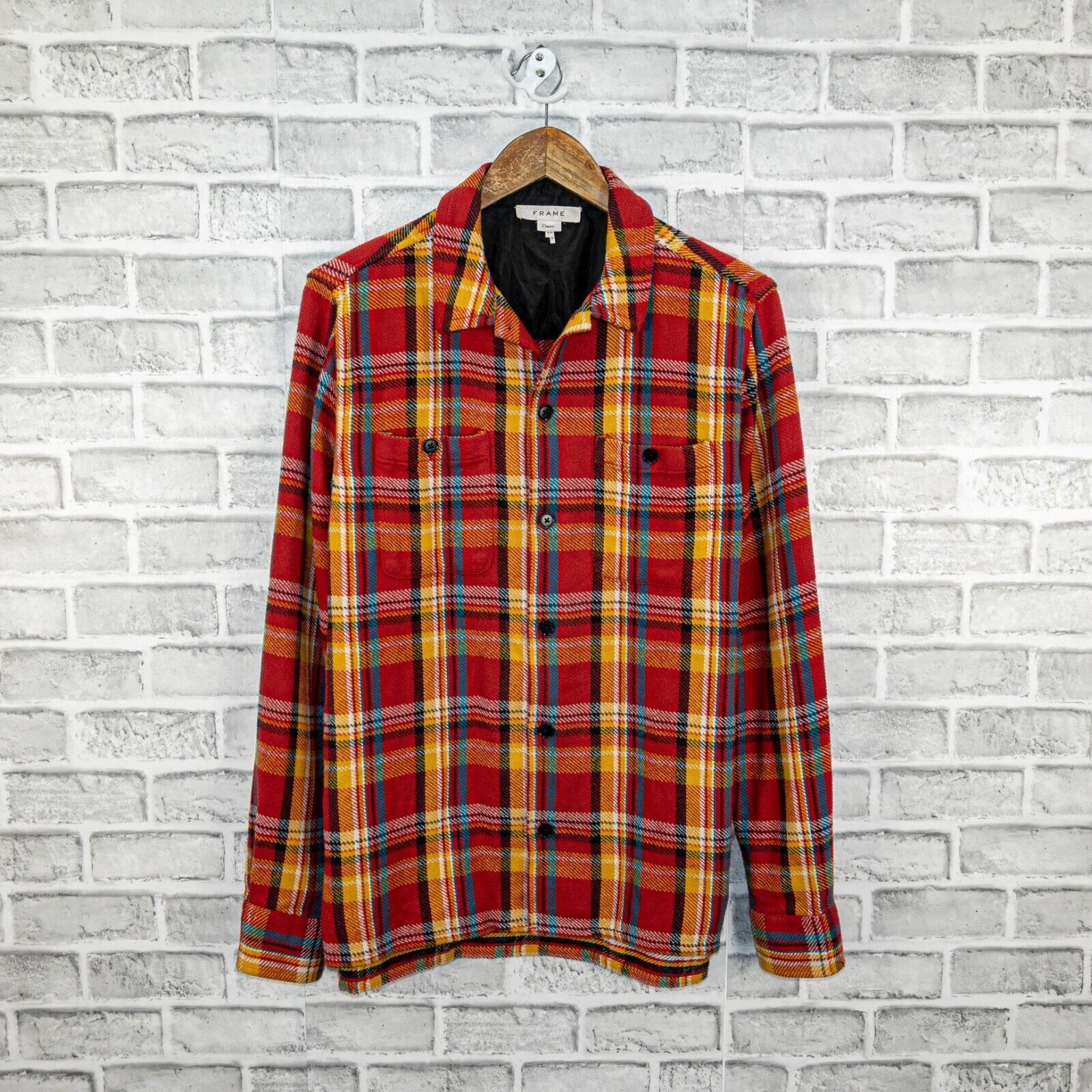 Frame FRAME Denim Button up Flannel Shirt Jacket Dark Rouge multi Size US S / EU 44-46 / 1 - 2 Thumbnail