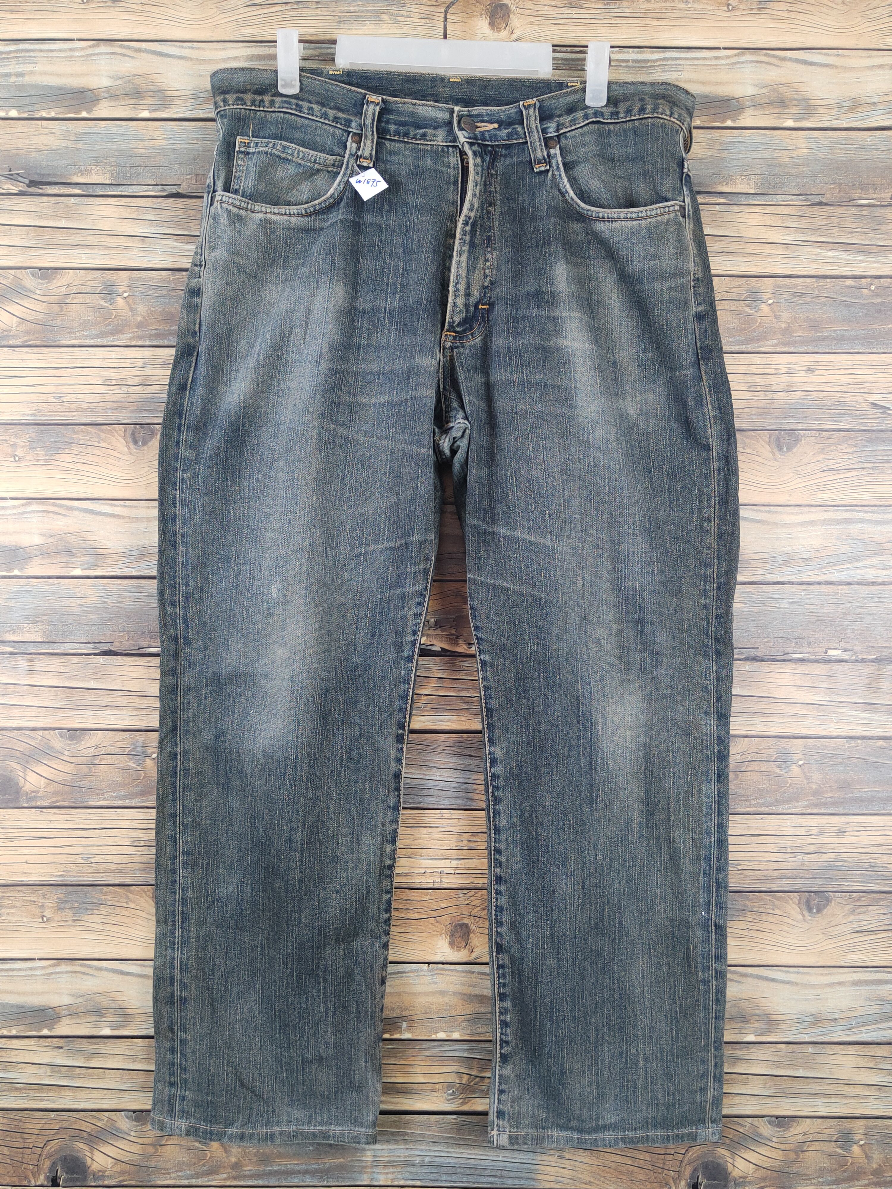 Wrangler Dark Blue Distressed Ripped denim Jeans #W1875
