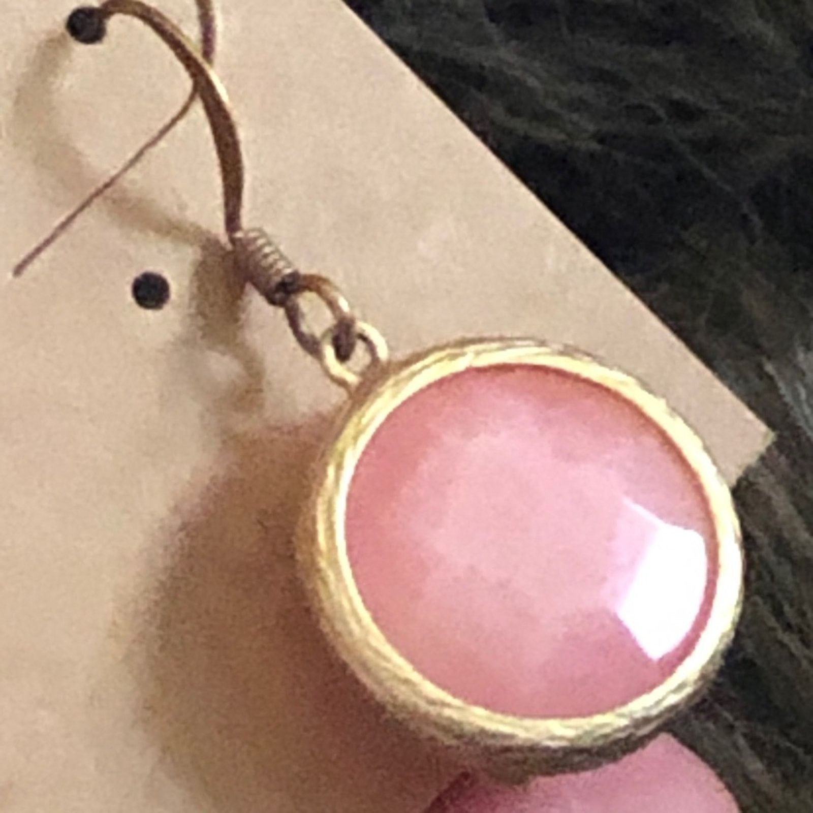 Jewelry Genuine faceted pink quartz stone dangle earrings Size ONE SIZE - 3 Thumbnail