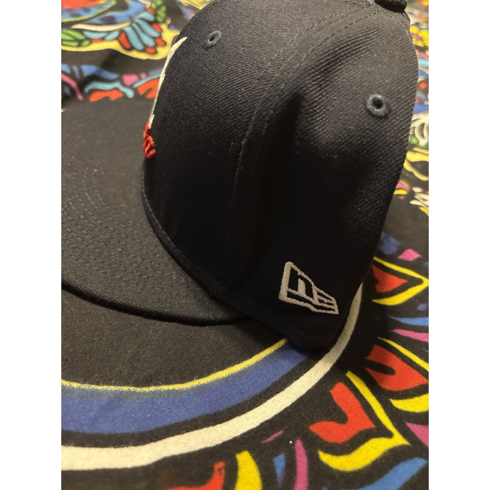 New Era Atlanta Braves Script New Era MLB Hat 7 5/8 Flex Fit Size ONE SIZE - 3 Thumbnail
